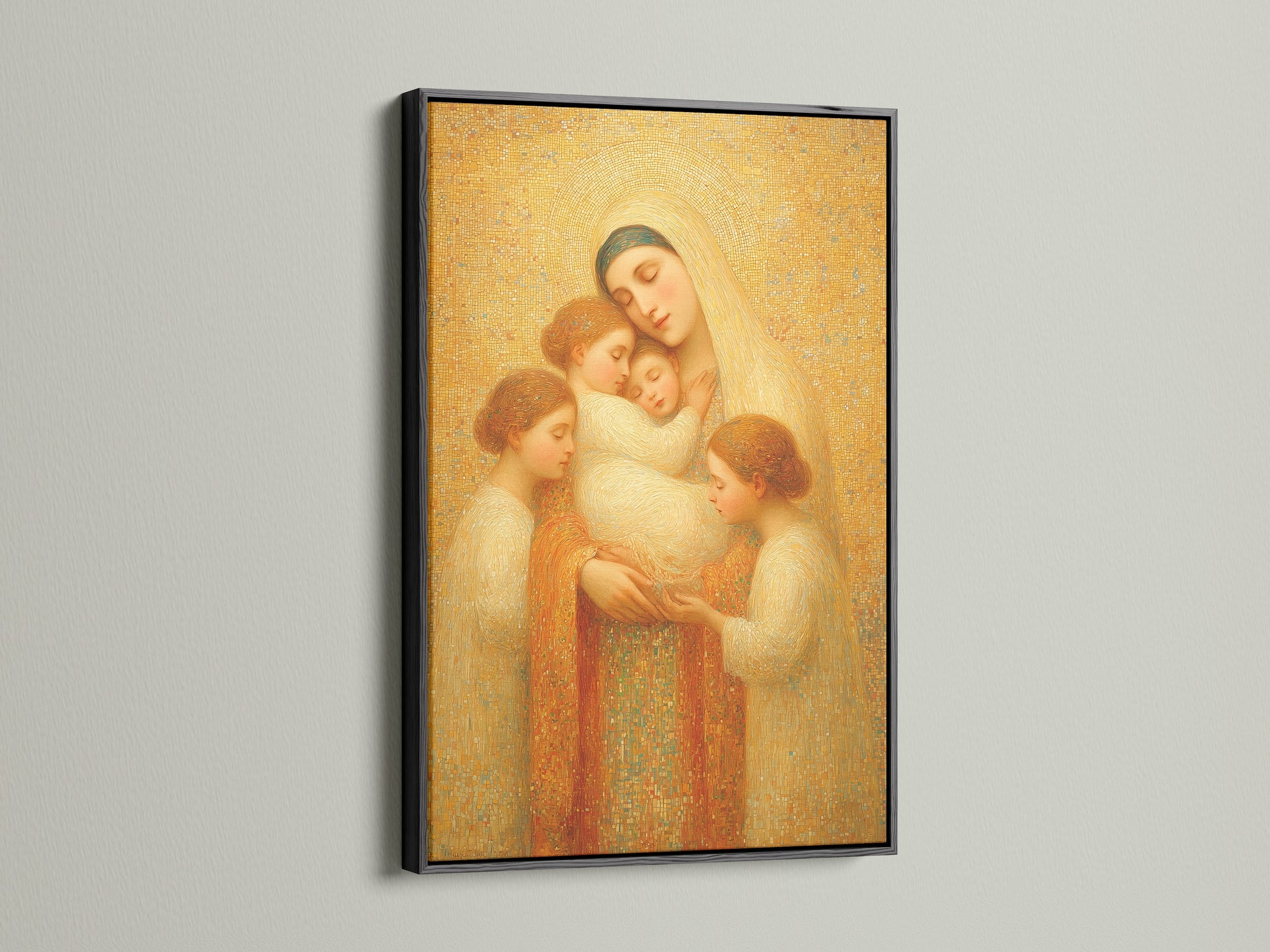 Artwork in a sleek black frame. A black frame adds sophistication. It makes a statement. Black frames are versatile. They complement any artwork. Display your art in a black frame. Elevate your space.