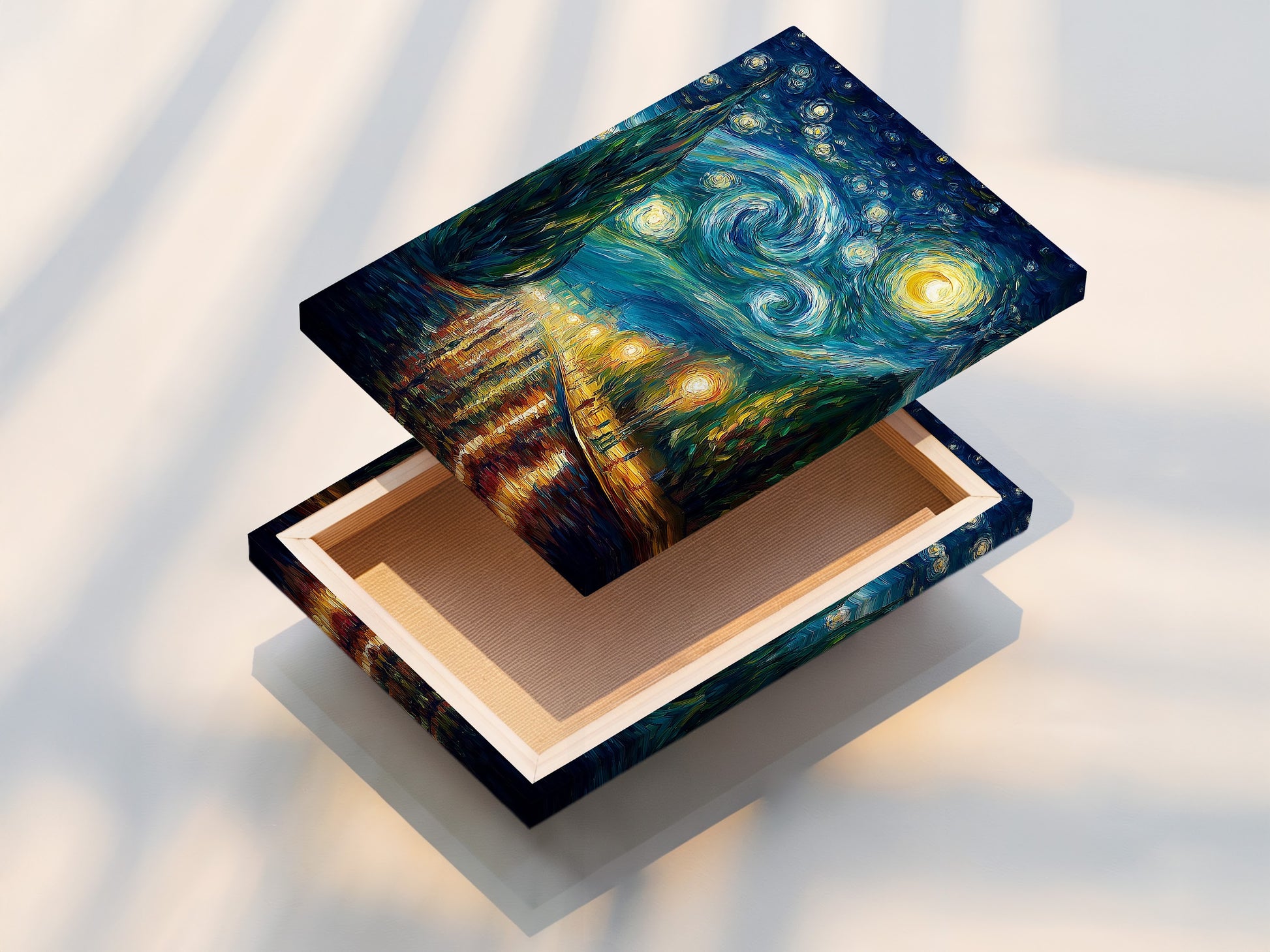 This is a stretched canvas print. The canvas print is stretched over a sturdy wooden frame. Ready to hang and enjoy. The artwork is vibrant and gallery-worthy. Perfect for adding a touch of elegance to your home.