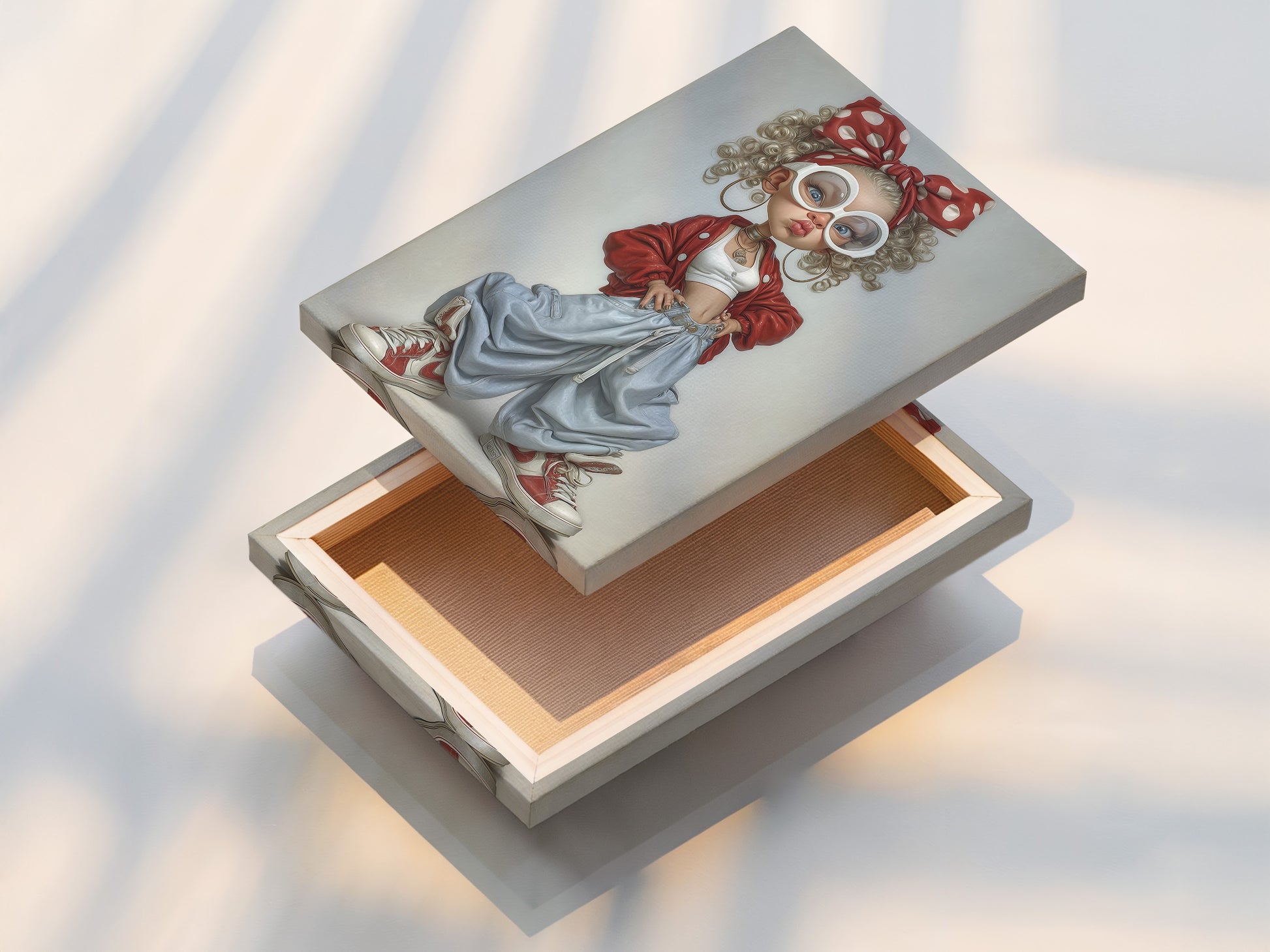 A stretched canvas print showcases a piece of artwork. The canvas print is tightly stretched. It ensures a smooth and gallery ready finish. This is the perfect way to display artwork. Transform your space with this elegant stretched canvas.