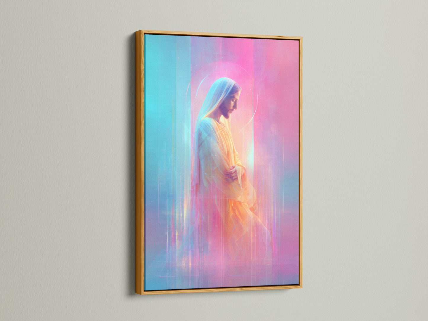 Admire this artwork displayed in a luxurious gold frame. The gold frame provides a touch of opulence. It enhances the artwork with a radiant glow. A gold frame adds an element of elegance and grandeur to the piece.