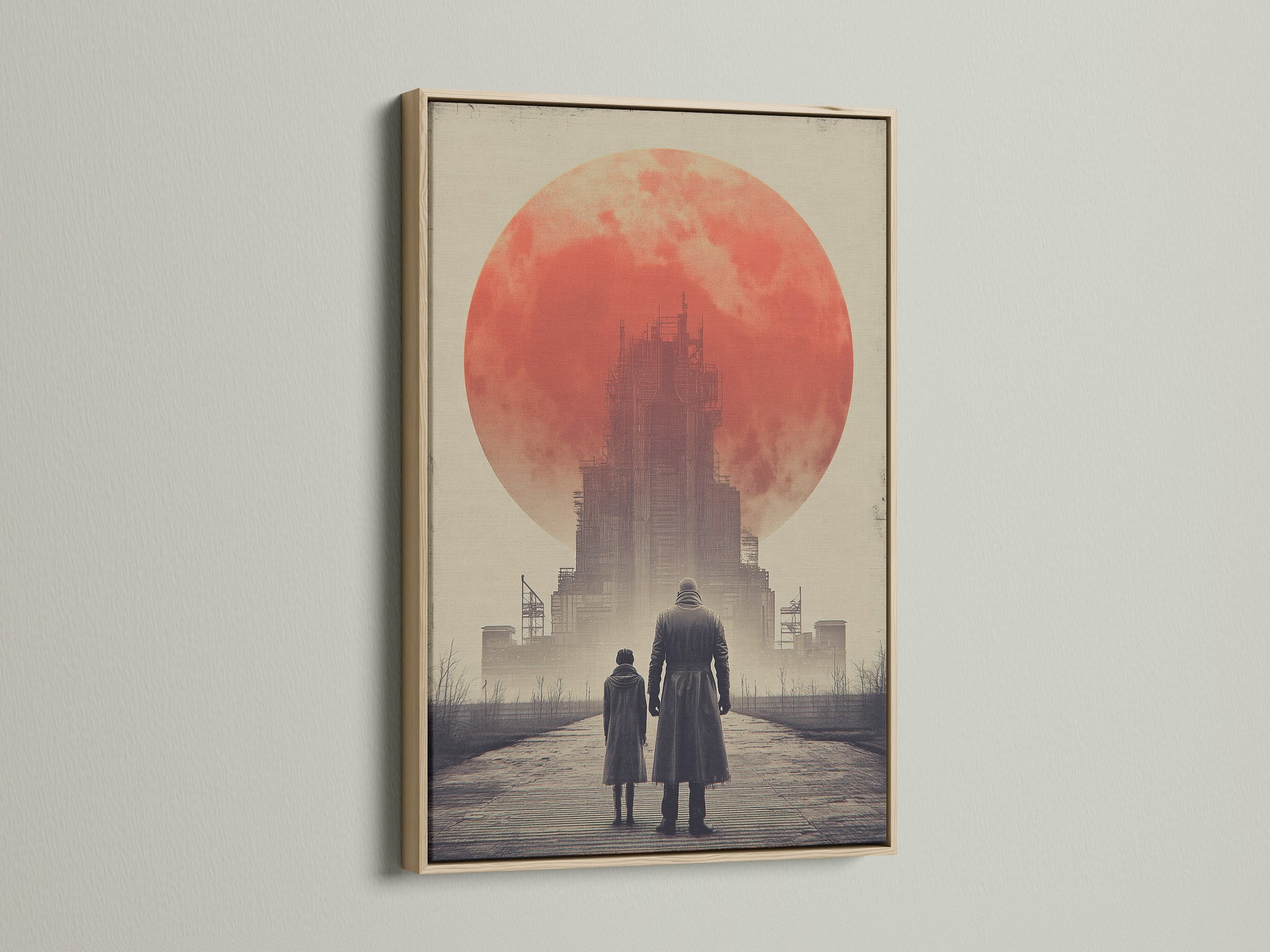 Oak frame showcasing artwork. The natural wood grain adds warmth. The oak frame complements various art styles. Consider an oak frame for a timeless look. View the art piece enhanced by the oak finish. Perfect for home or office spaces.