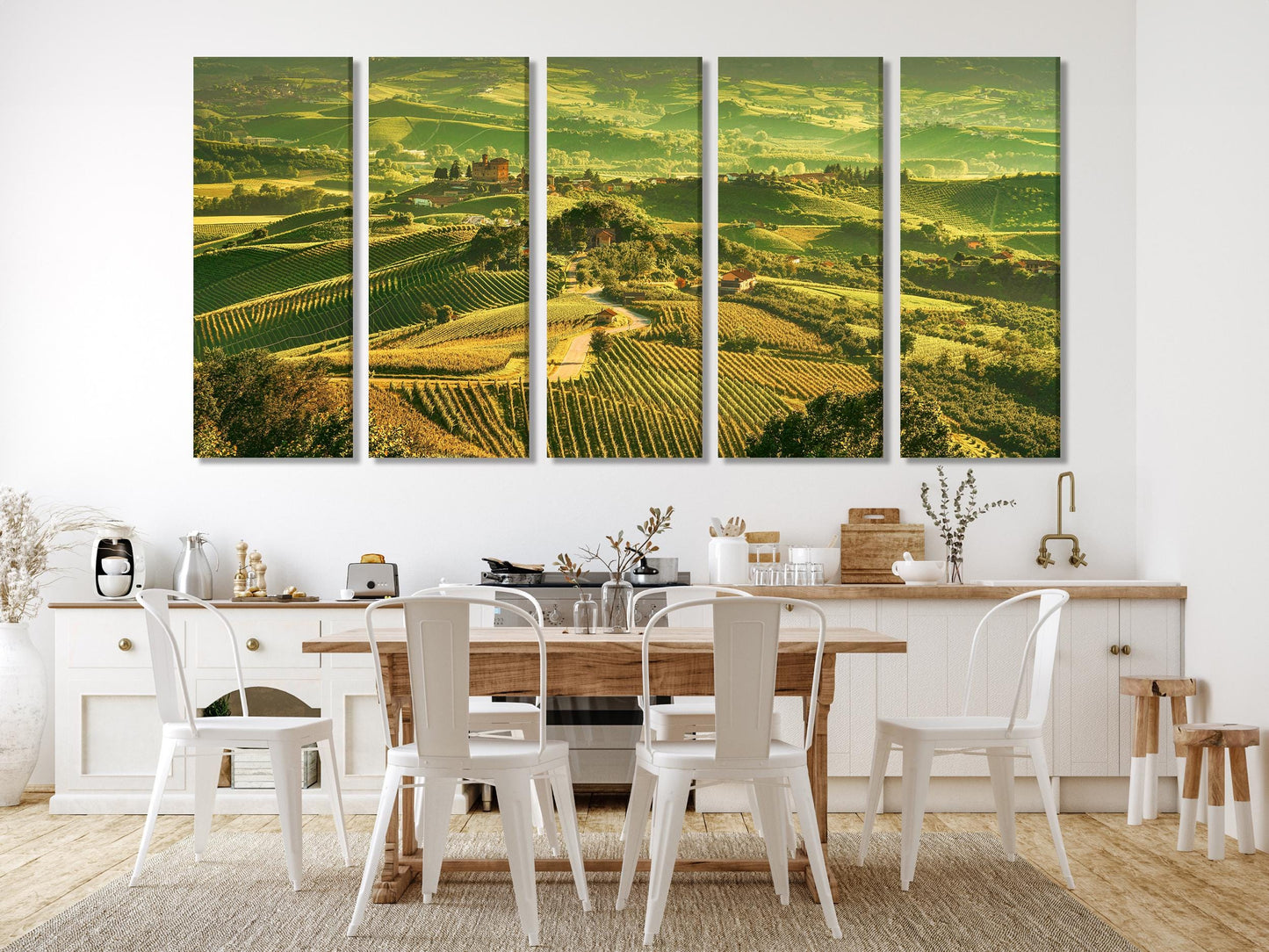 Langhe Vineyards Canvas Art, Grinzane Cavour Wall Print, Italian Countryside Landscape, Piedmont Vineyard Decor, Italy Wine Country Wall Art