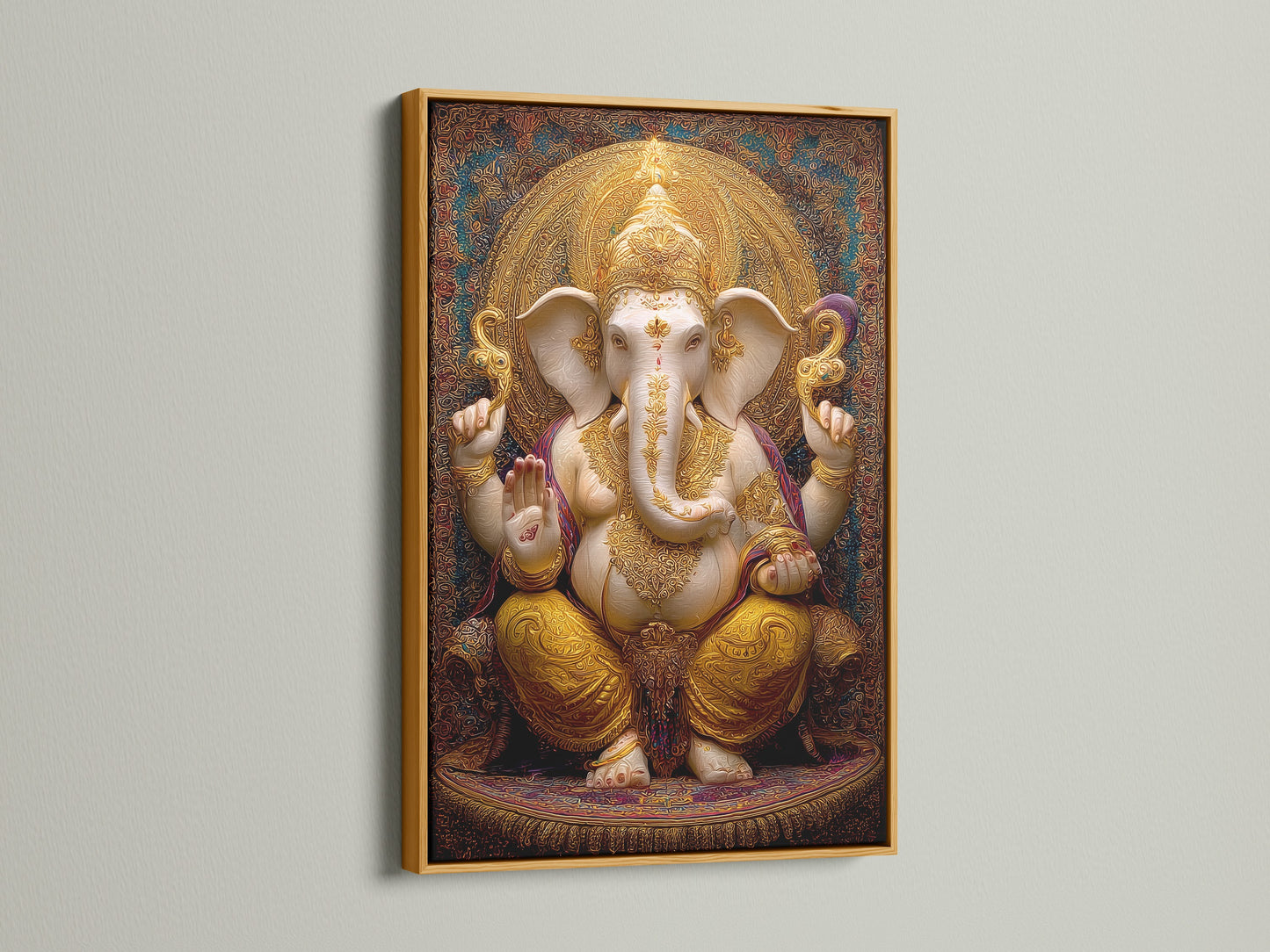 Gold Frame showcasing artwork. The artwork is framed in a gold frame. The gold frame adds a touch of luxury and sophistication. It enhances the overall aesthetic. Elevate your space with this stunning gold-framed art.