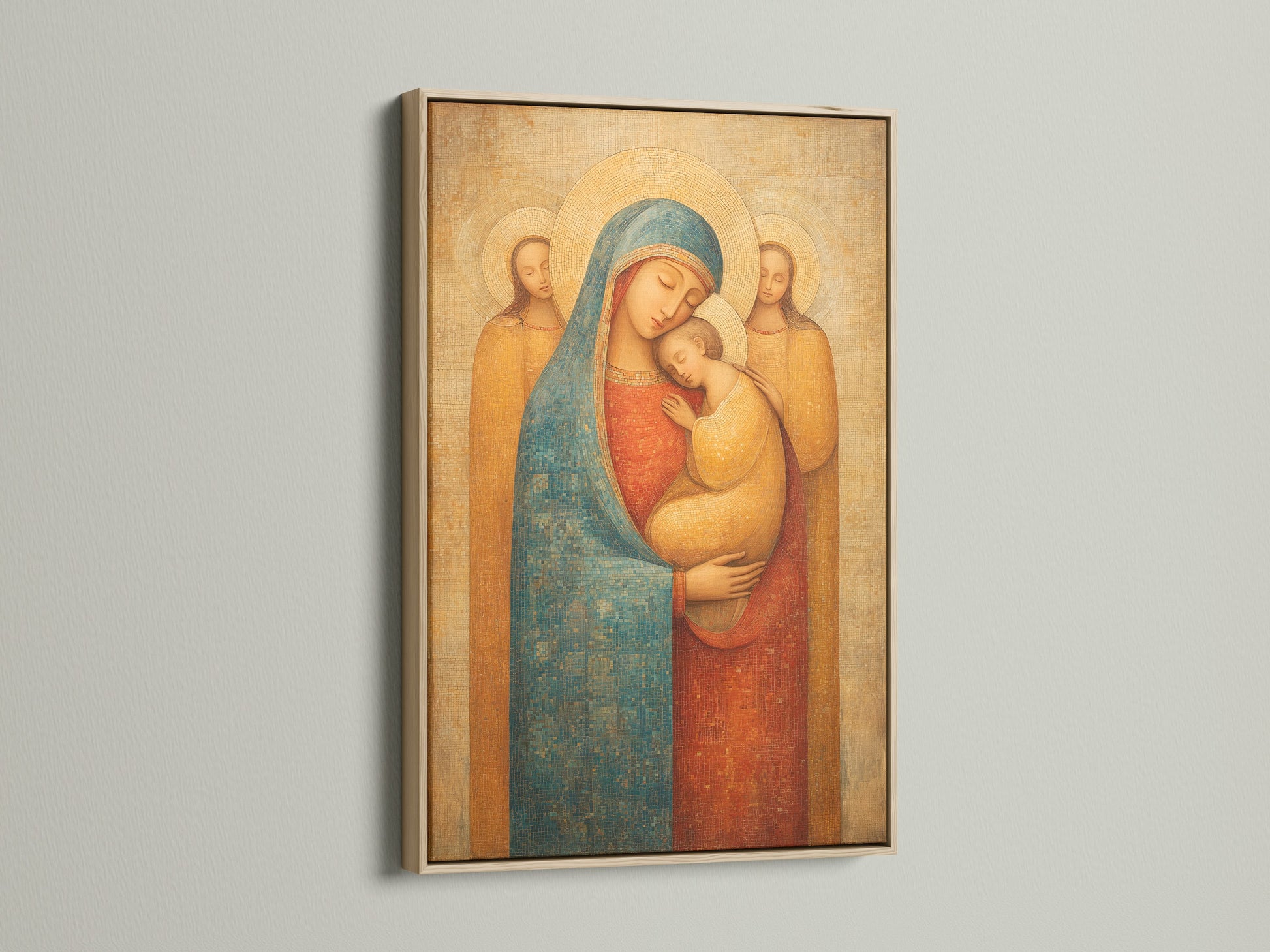 This is an oak frame showcasing a stunning artwork. The oak frame adds warmth and character. Perfect for traditional or rustic interiors. The frame enhances the artwork's beauty. It brings a touch of nature indoors. Discover the elegance of oak.