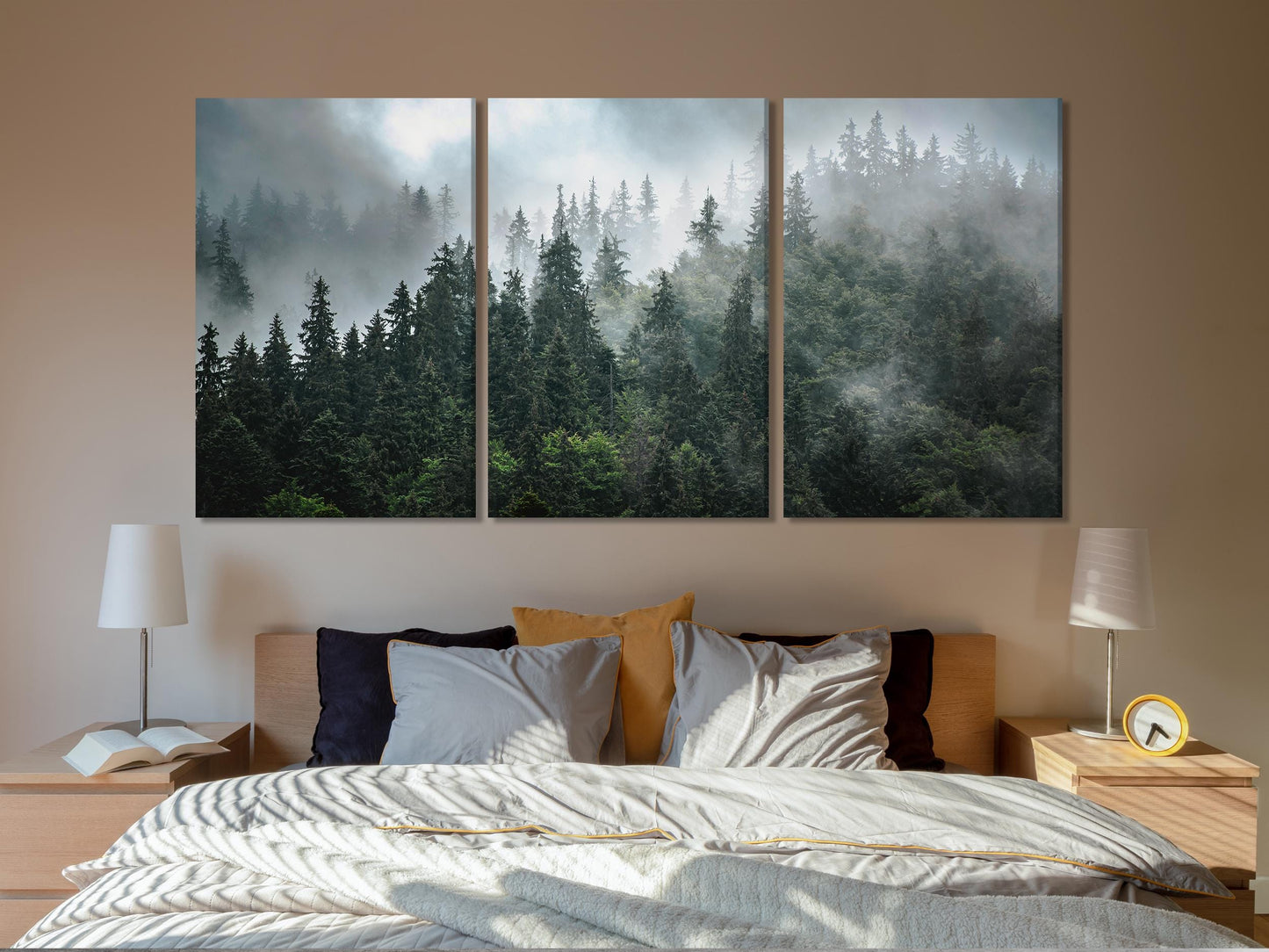 Foggy Forest Wall Art - Misty Forest Landscape Art Print for Office or Home Wall Decor - Nature-Inspired Wall Art, Foggy Pine Trees Wall Art