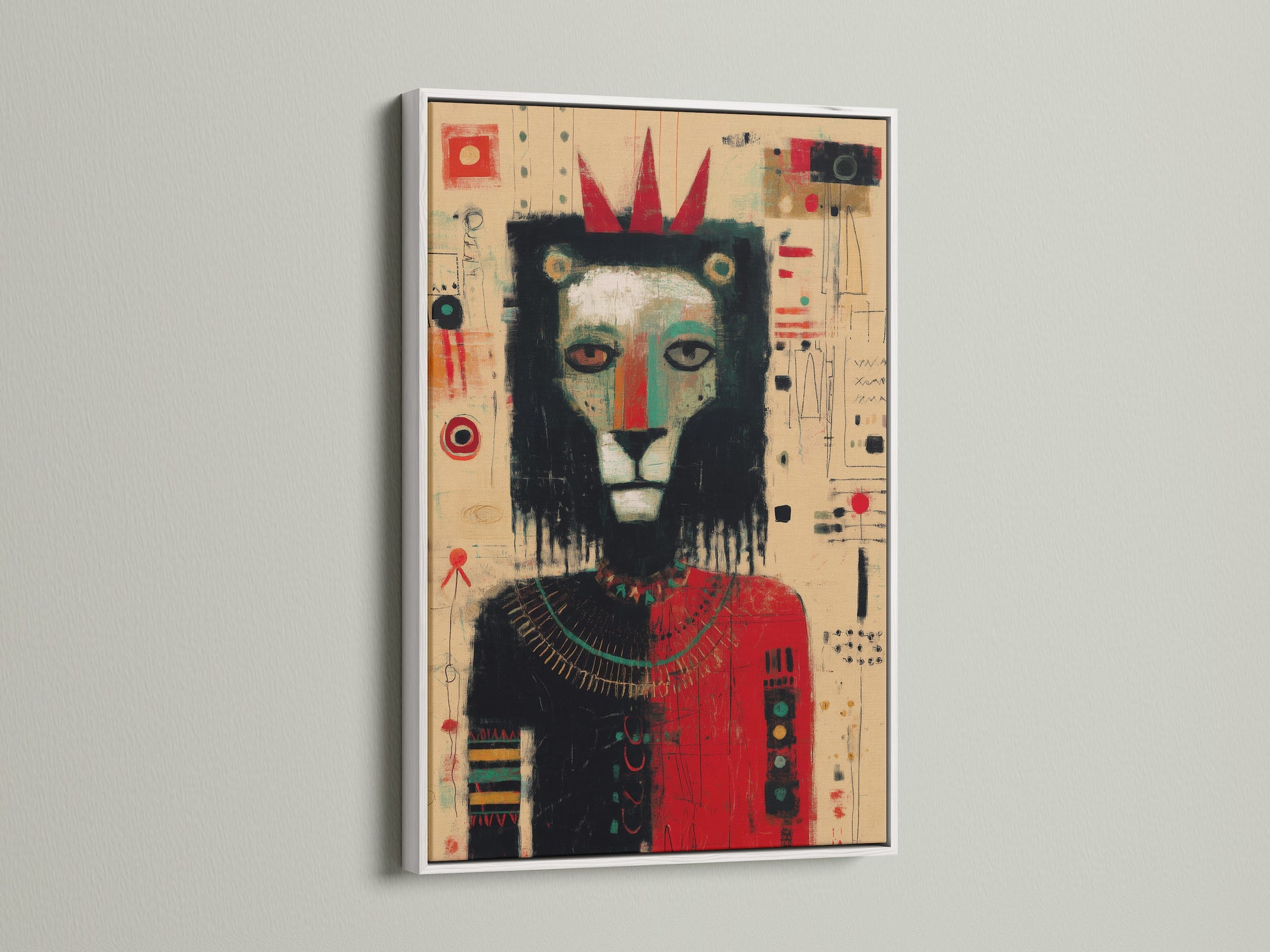 A striking artwork is presented in a white frame creating a clean and modern look. The white frame enhances the artwork. Explore the versatility of a white frame. It brings a fresh aesthetic to any artwork.