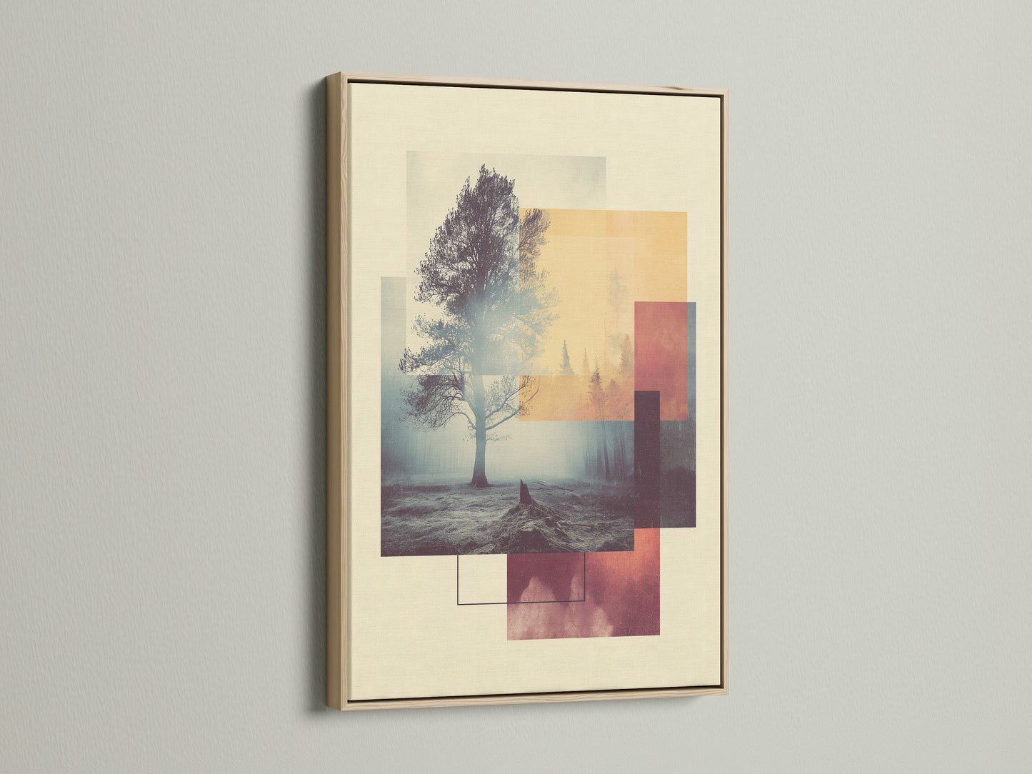 Oak frame art. Artwork is displayed in an oak frame. The frame enhances the natural beauty of the piece. The light wood brings warmth and sophistication to any space. This frame complements various art styles. It adds a touch of classic elegance to your home decor. The oak frame is durable and timeless.