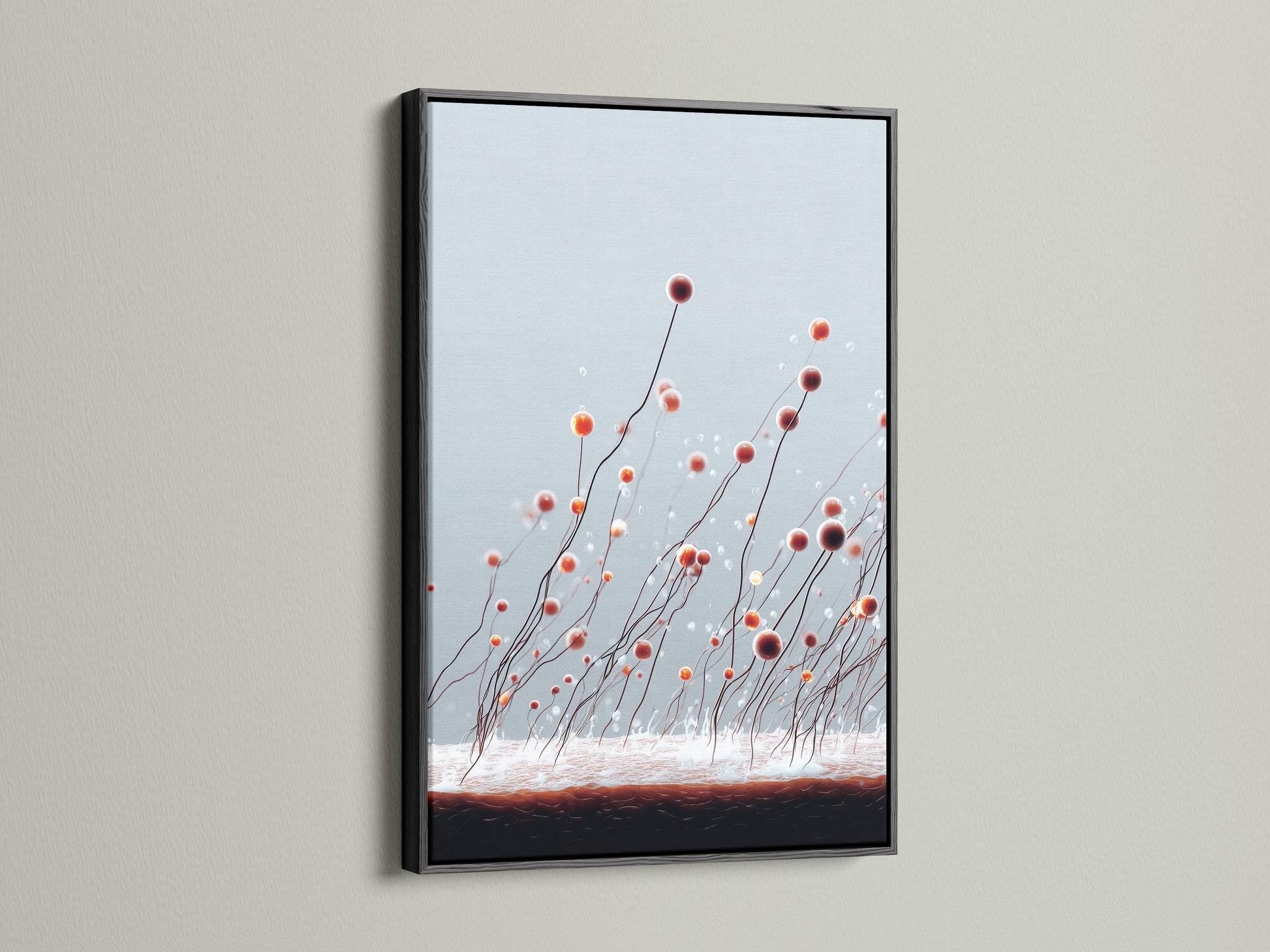Artwork in a black frame displayed. The black frame provides a bold contrast. This makes the artwork stand out. Check out our range of black-framed art. Create a focal point in your space.