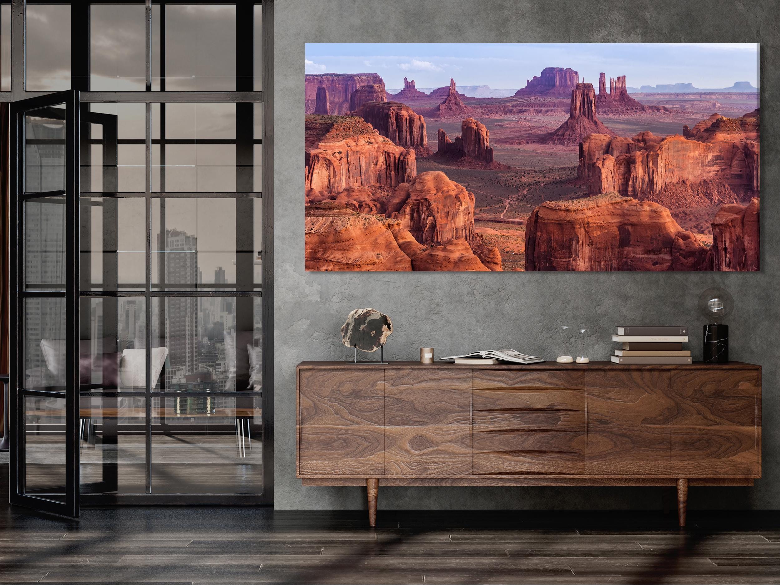 Lienzo de Monument Valley, impresión de 5 paneles con paisaje desértico, arte del cañón Red Rock, decoración de naturaleza del oeste para sala de estar, arte mural de Arizona