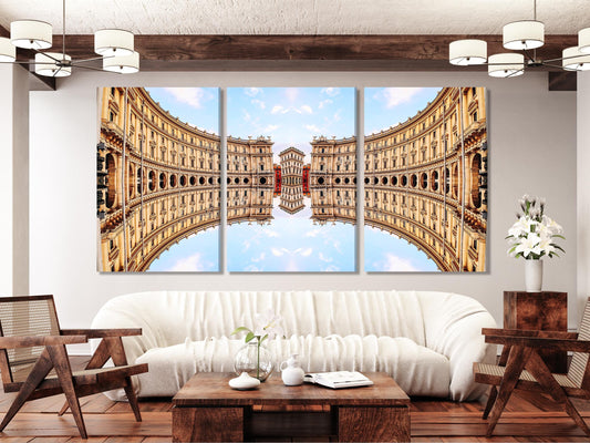 이탈리아 캔버스 아트 - 로마 벽 장식, 공화국 광장 캔버스 프린트, 로마 건축 벽 아트, 대형 5패널 이탈리아 랜드마크 아트워크