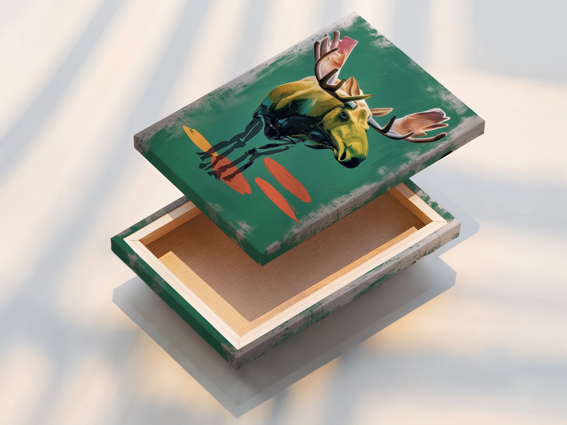 A stretched canvas print is displayed. The canvas is stretched over a wooden frame. It is ready to hang. The print is vibrant and detailed. Adding texture and depth to the artwork. Elevate your walls with canvas art.