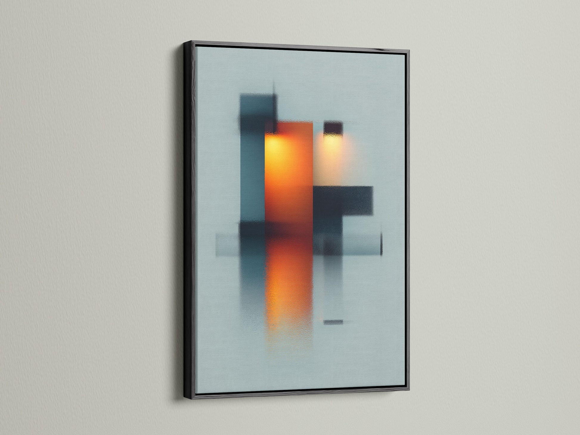 This is a sleek black frame. It provides a bold contrast to the artwork. Black frames add sophistication to any room. They're perfect for making a statement. View the striking impact of black frames on artwork.