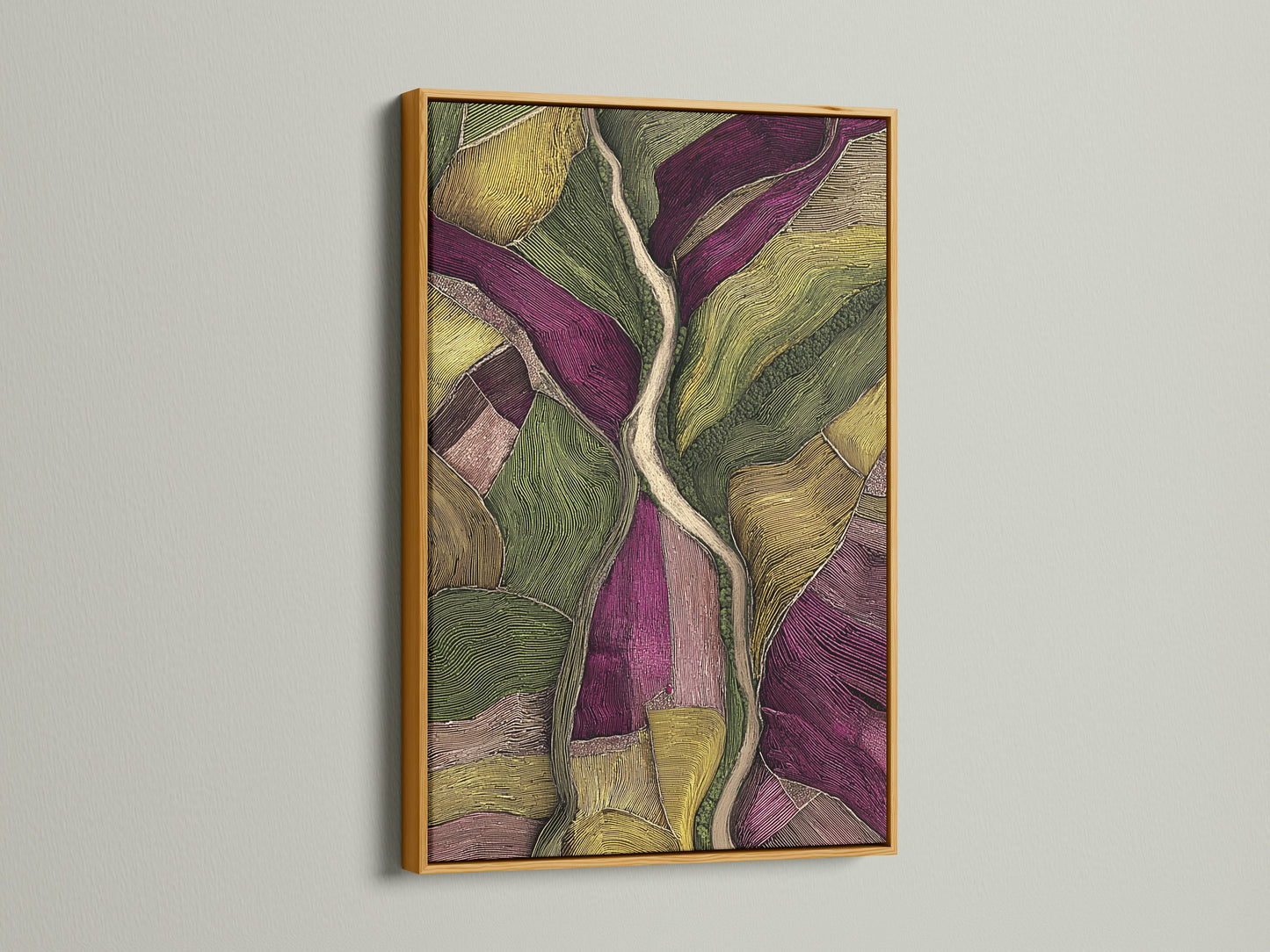 Artwork highlighted in a gold frame. The gold frame brings a touch of luxury and glamour. It enhances the artwork's richness. Perfect for adding a touch of opulence. The artwork is elevated.