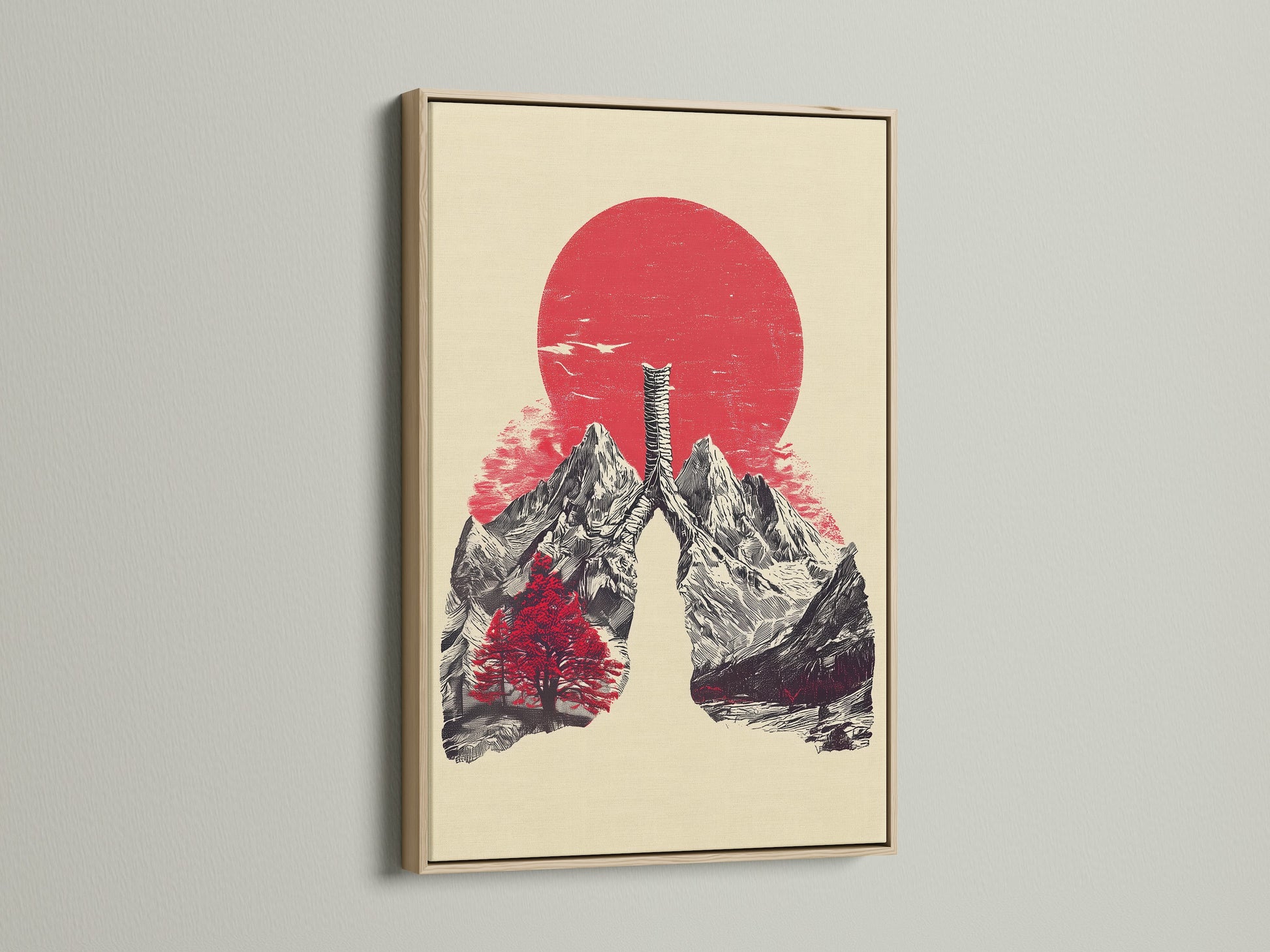 This is an oak frame. The frame enhances the artwork. Oak offers a natural and warm tone. The artwork looks great in this frame. Consider oak for a classic touch.