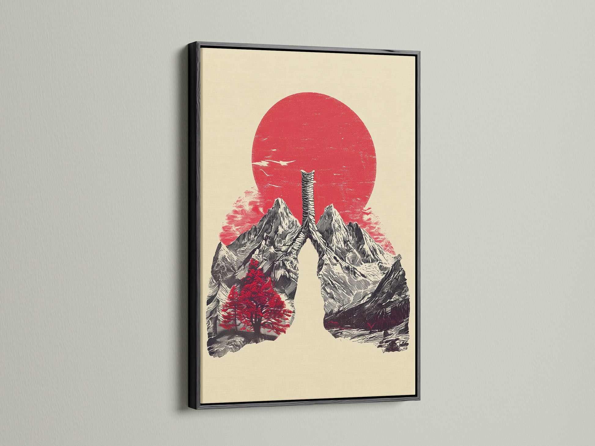 Artwork is framed in black. Black offers a bold and sophisticated look. It makes the artwork pop. Black frames add drama to any room. A sleek option for artwork.