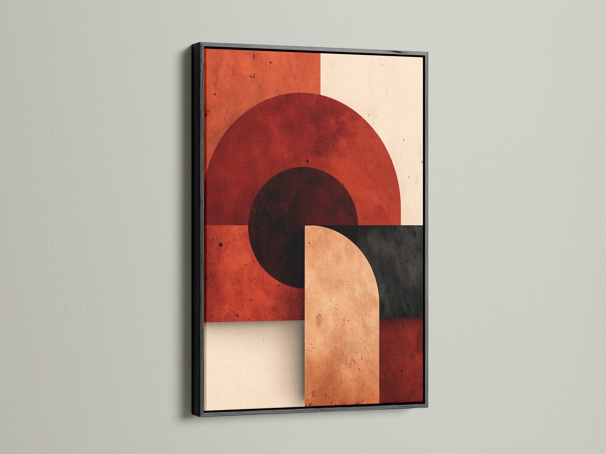 A black frame highlights a bold art piece. The sleek black border adds contrast and depth. It draws the eye to the artwork's intricate details. The frame creates a gallery-like presentation. Transform your art with a classic black frame.