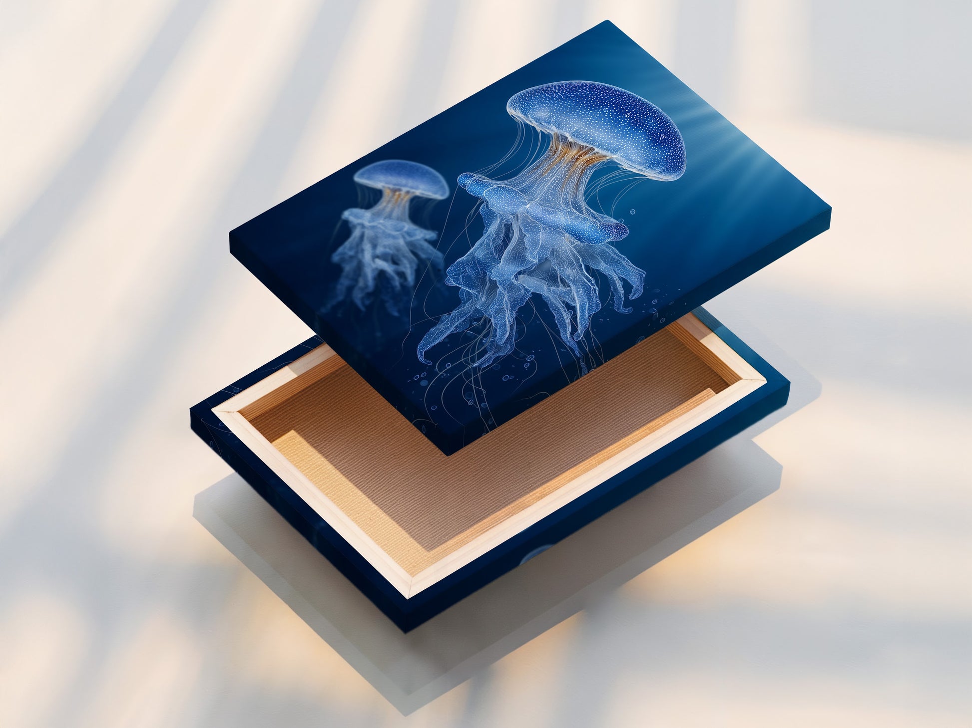 A stretched canvas print ready to hang. The canvas is stretched perfectly over a wooden frame. The artwork wraps around the edges. This offers a clean and contemporary look. Perfect for adding color and style to your home. Enjoy gallery-quality art.