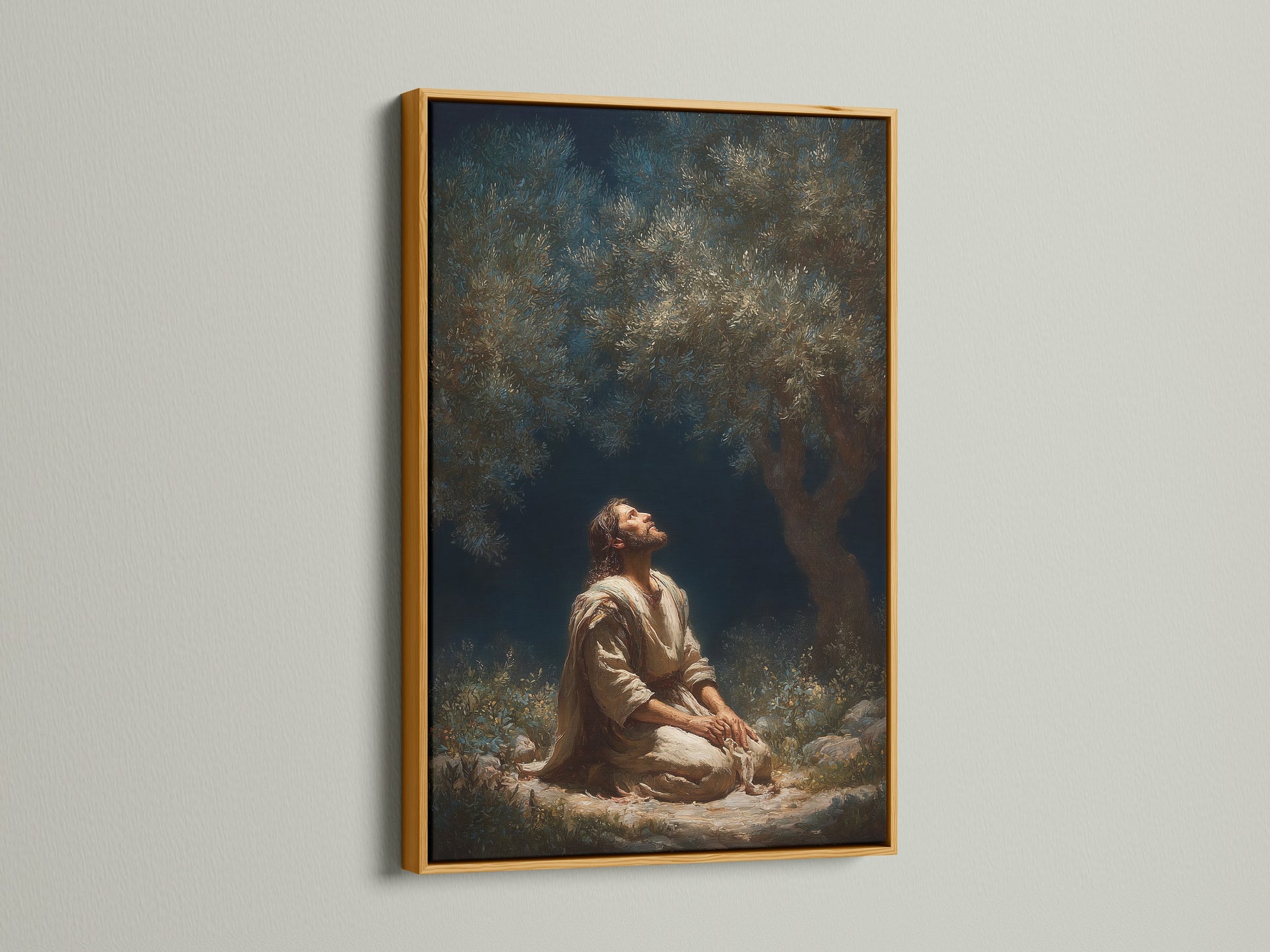 This artwork is framed in gold. It radiates luxury and opulence. The gold frame adds a touch of glamour. It enhances the artwork's richness and depth. Transform your space with this exquisite piece. The gold frame is very shiny.