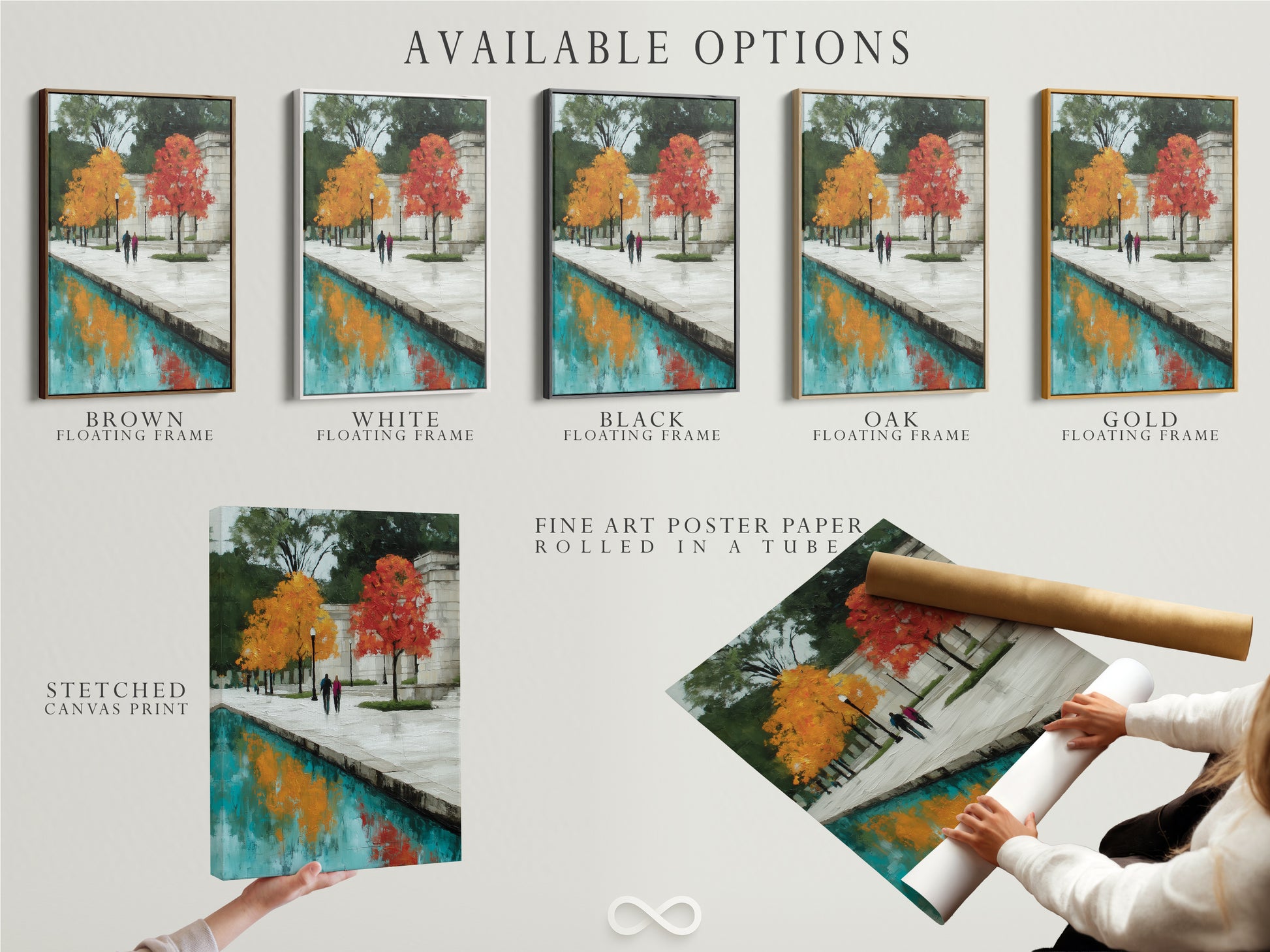 Explore available artwork options. See choices like stretched canvas prints. Also find fine art poster paper and floating frames. This allows you to customize your artwork. Find the perfect style to match your taste. Discover artwork solutions for your decor.
