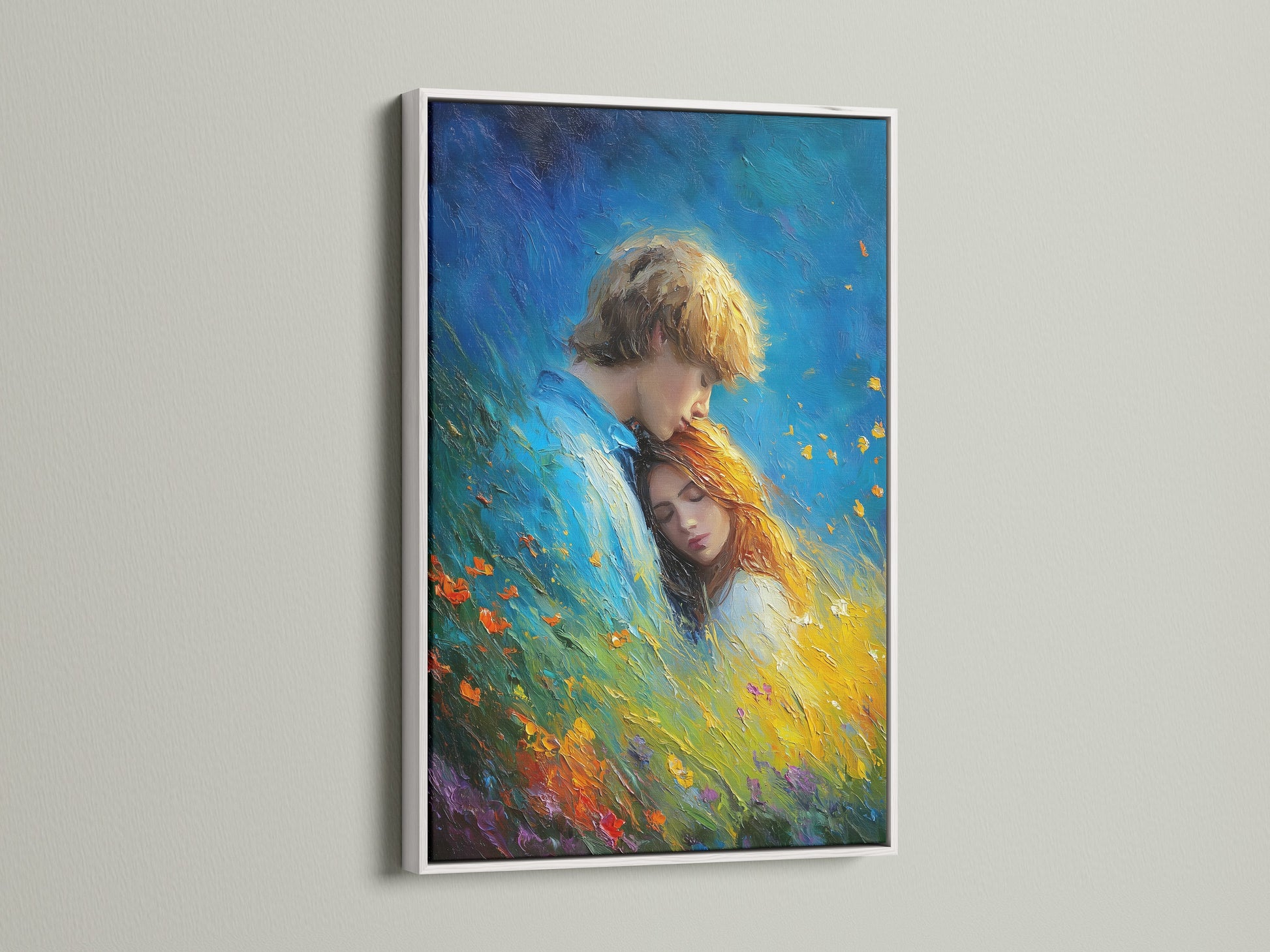 See this artwork showcased in a sleek white frame. Its clean and modern look complements any artwork style. A white frame offers a fresh aesthetic. It enhances artwork without overpowering it. This is an ideal choice for contemporary spaces. Transform your artwork with our white frames