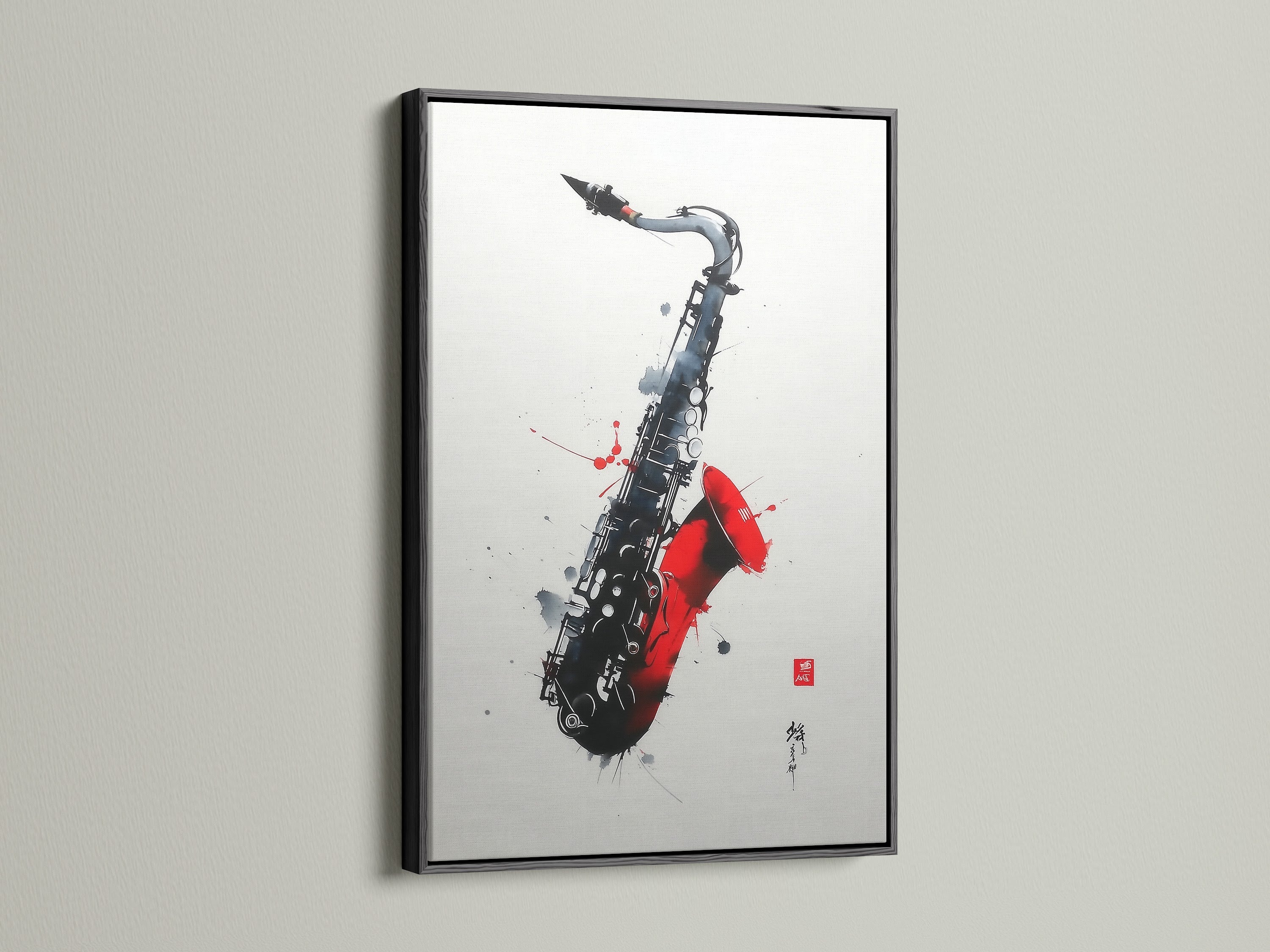 See the saxophone artwork in a black frame. A classic choice for any art lover. The jazz music canvas print looks stunning. This instrument wall art adds sophistication. Perfect for a studio or jazz club. A timeless piece.