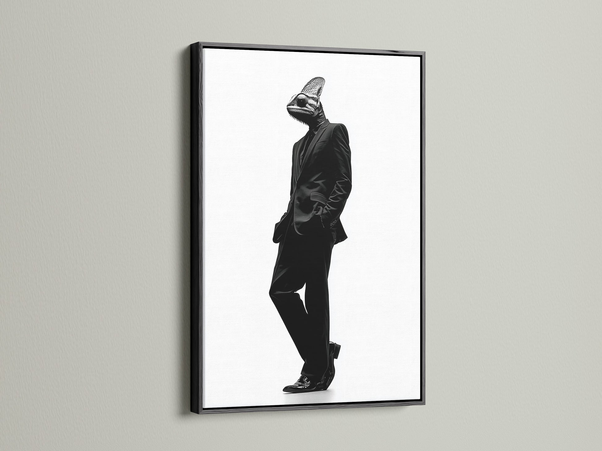 A black frame provides a bold contrast. This sleek frame adds sophistication. It emphasizes the art's details. A black frame works well with modern decor. It creates a dramatic focal point. Enhance your art with a black frame.