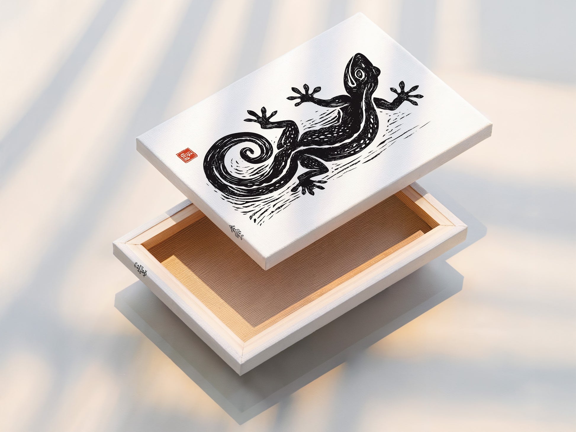 The stretched canvas print is on display. The canvas is tightly stretched over a frame. This creates a gallery-wrapped look. The artwork is ready to hang without a frame. This canvas print is durable and visually appealing.