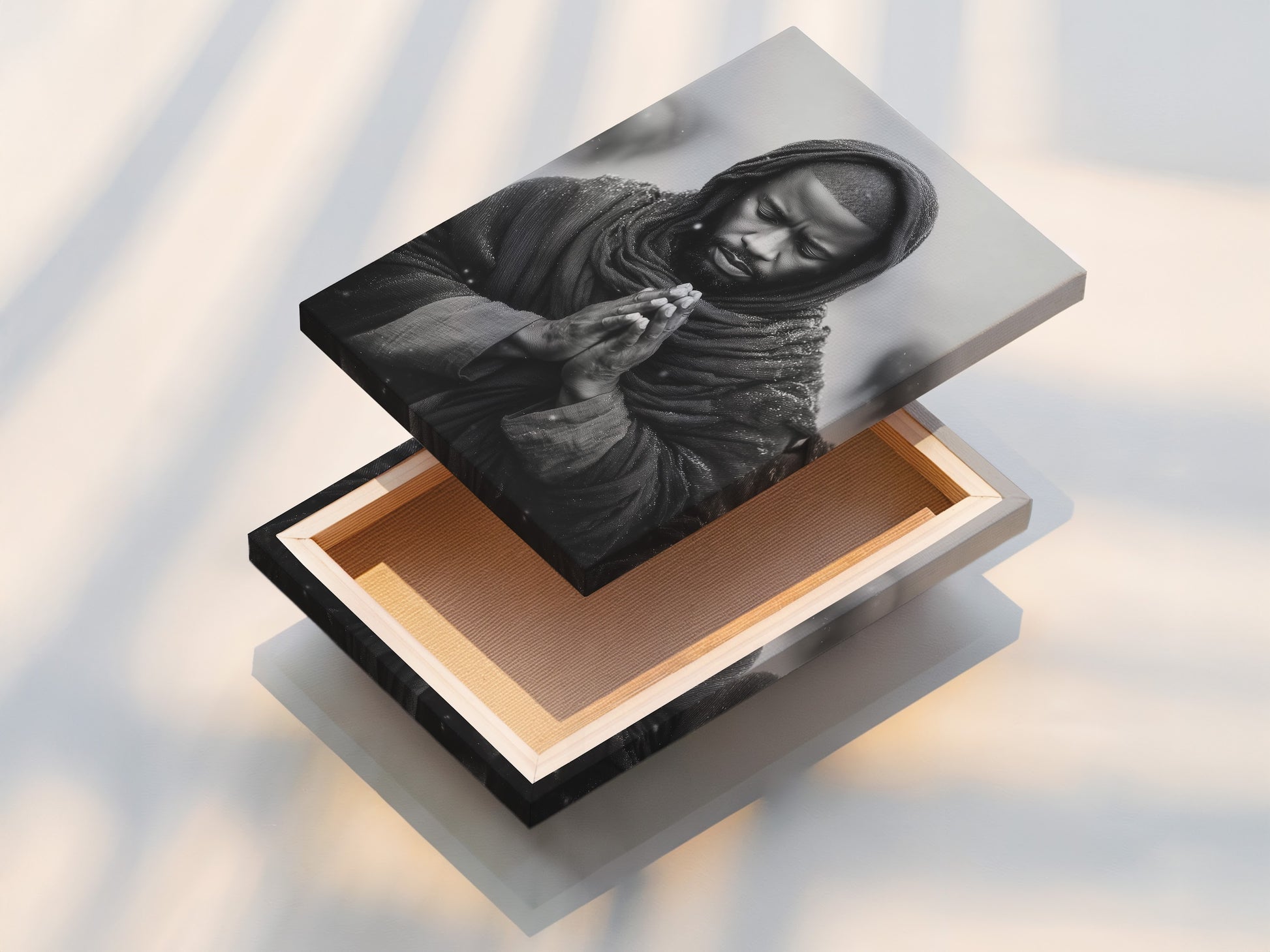 A stretched canvas print is displayed. The canvas print is stretched over a wooden frame. It provides a gallery-worthy look. This printing method enhances the artwork's texture. It creates a visually appealing display. Perfect for adding a touch of elegance to your home or office.