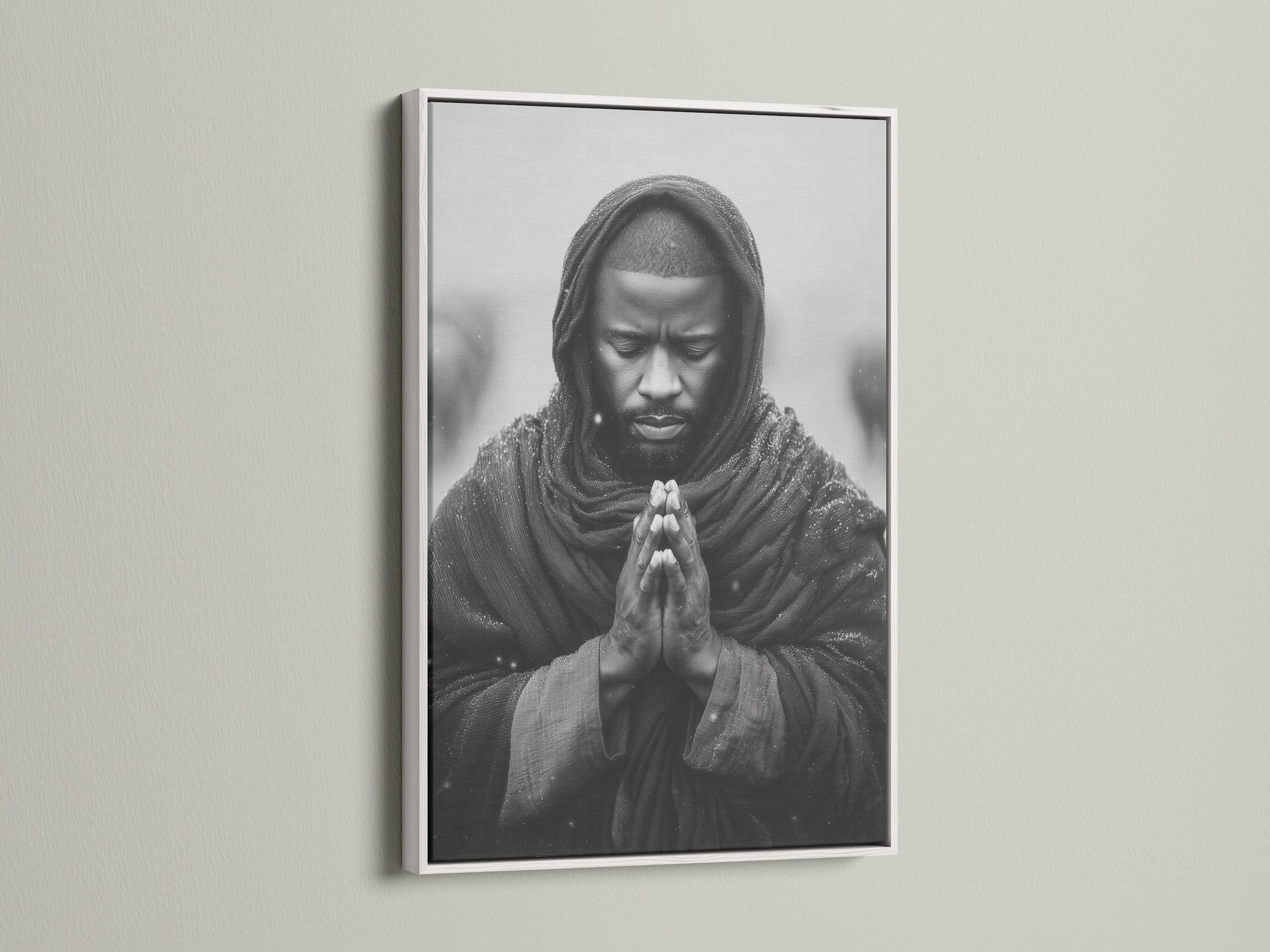 Artwork in a white frame offers a clean and modern aesthetic. The white frame provides a fresh and contemporary look. It brightens up any room or space. This artwork is versatile and complements various interior styles. It adds a touch of sophistication to your home decor or office setting.