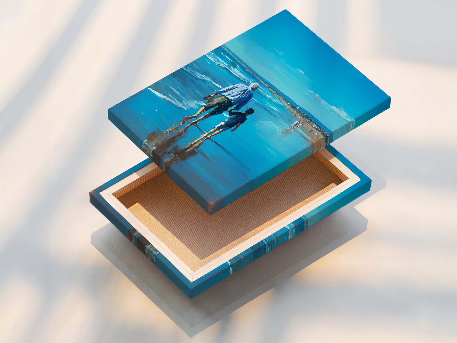 This image displays a stretched canvas print. The canvas is tightly stretched to create a smooth surface. The print features vivid colors and sharp details. The stretched canvas is ready to hang and enjoy. This artwork adds texture and depth to any wall.