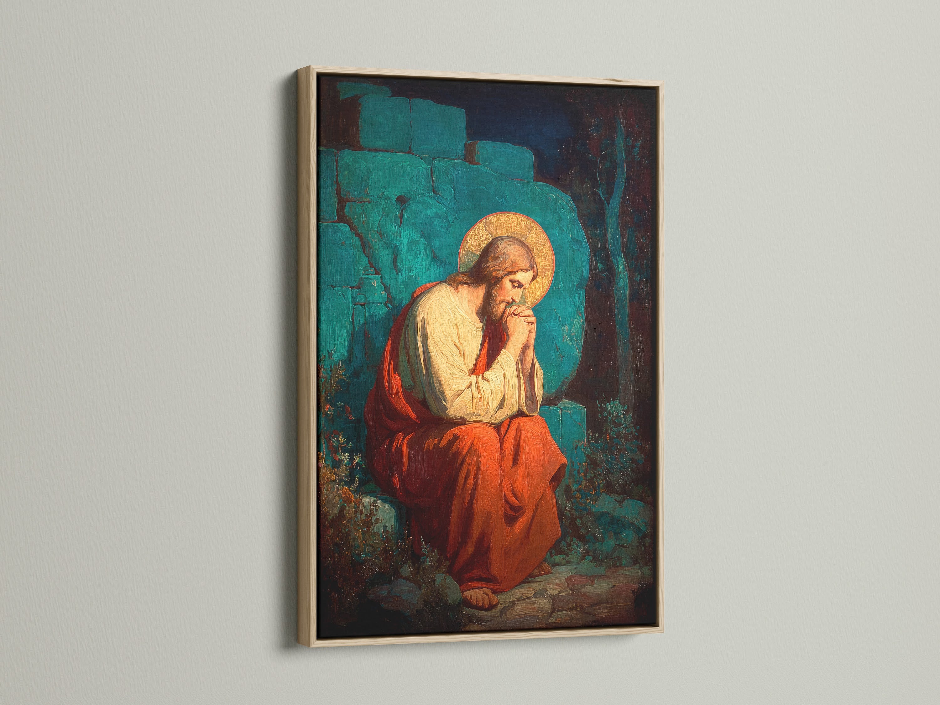 Check out this artwork in an oak frame. The light wood grain adds warmth and character. This frame enhances the art piece beautifully. Oak frames offer a classic and timeless look. They are perfect for any home decor style.