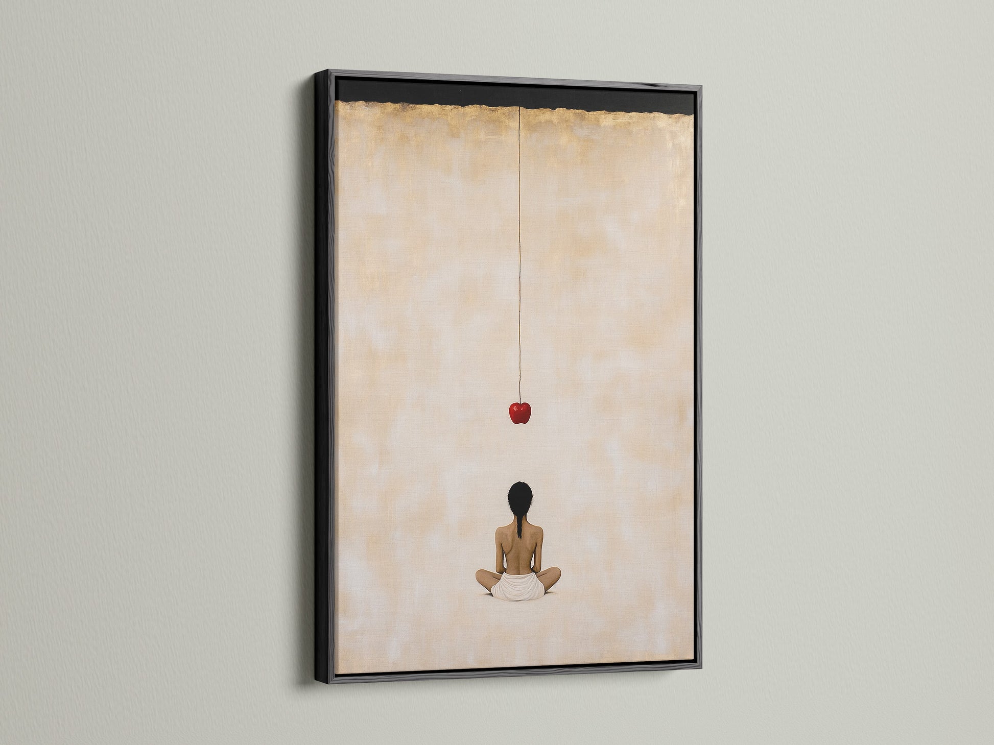 This black frame adds a bold touch to minimalist art. The Zen wall art creates a calming atmosphere. This spiritual canvas print is great for meditation rooms. It is also perfect for living room wall art.