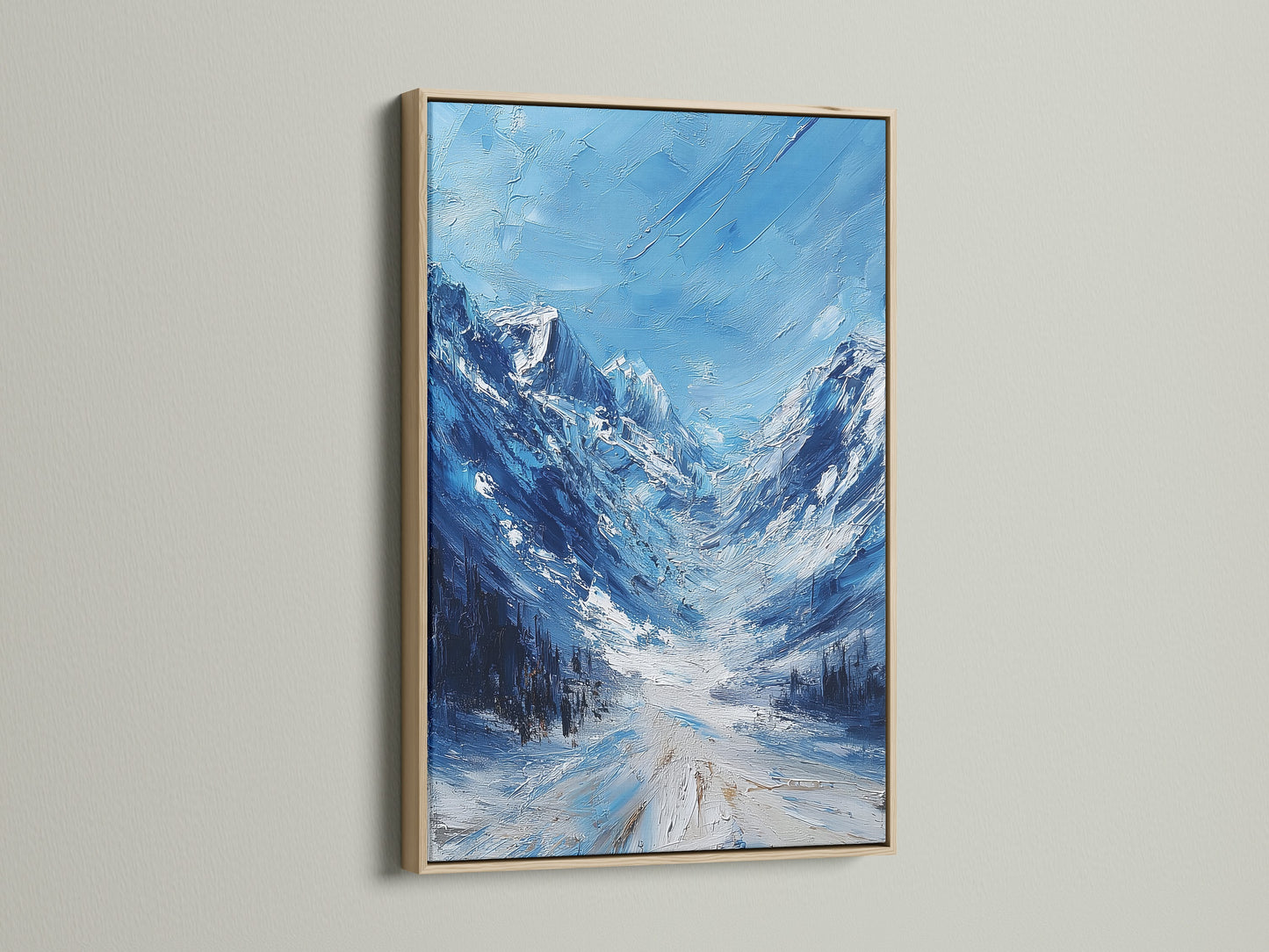See the beauty of art with an oak frame. The artwork is beautifully encased. The oak frame adds a touch of rustic charm. This frame enhances the artwork's natural tones. An oak frame provides a classic and timeless display. Notice how the oak frame makes the art stand out.