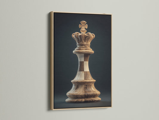 An oak frame enhances the artwork. The light wood tone complements the art. This creates a warm and inviting look. The oak frame adds a touch of natural elegance. Perfect for living room or office spaces.