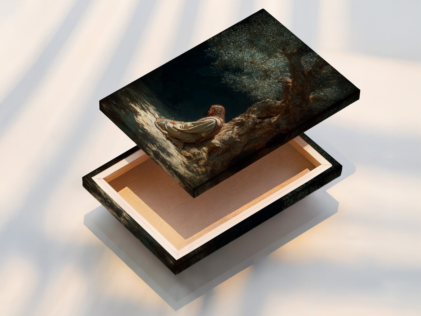 A stretched canvas print is displayed. The canvas is stretched and ready to hang. This provides a gallery-wrapped look. It enhances the artwork's presentation. Transform your art into a stunning canvas print.