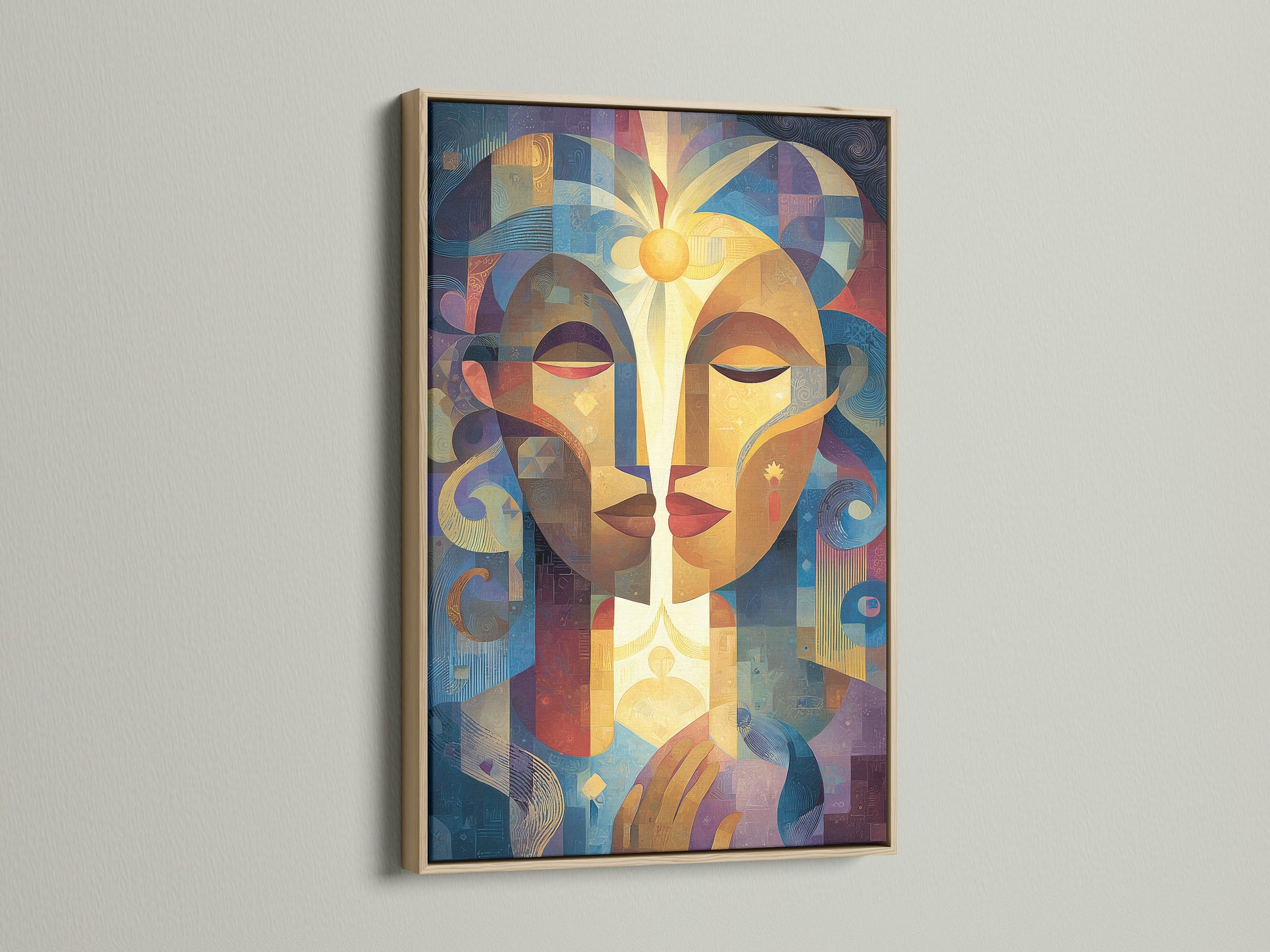 A captivating art print is displayed in an oak frame. The light wood adds warmth to the modern artwork. This framing choice enhances any space. Discover oak framed prints for your home or office. Frame it beautifully.