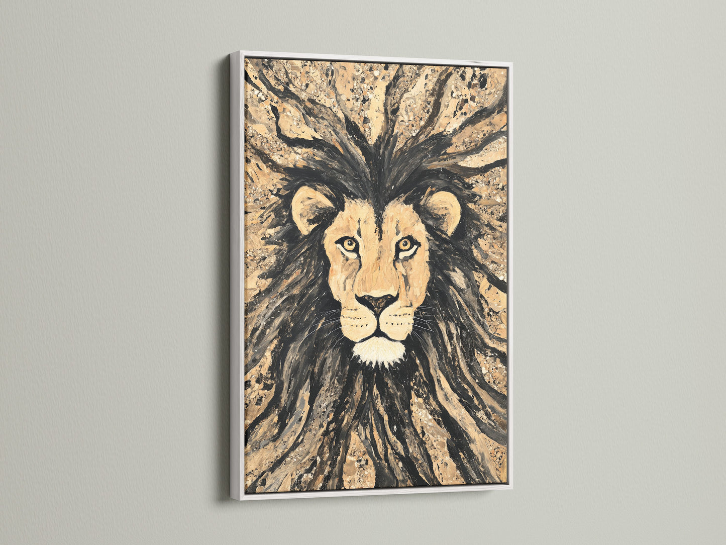 A white frame surrounds a piece of art. It offers a clean and modern aesthetic. The bright white enhances the colors. Making the artwork pop. This frame provides a fresh gallery look. It matches any decor.