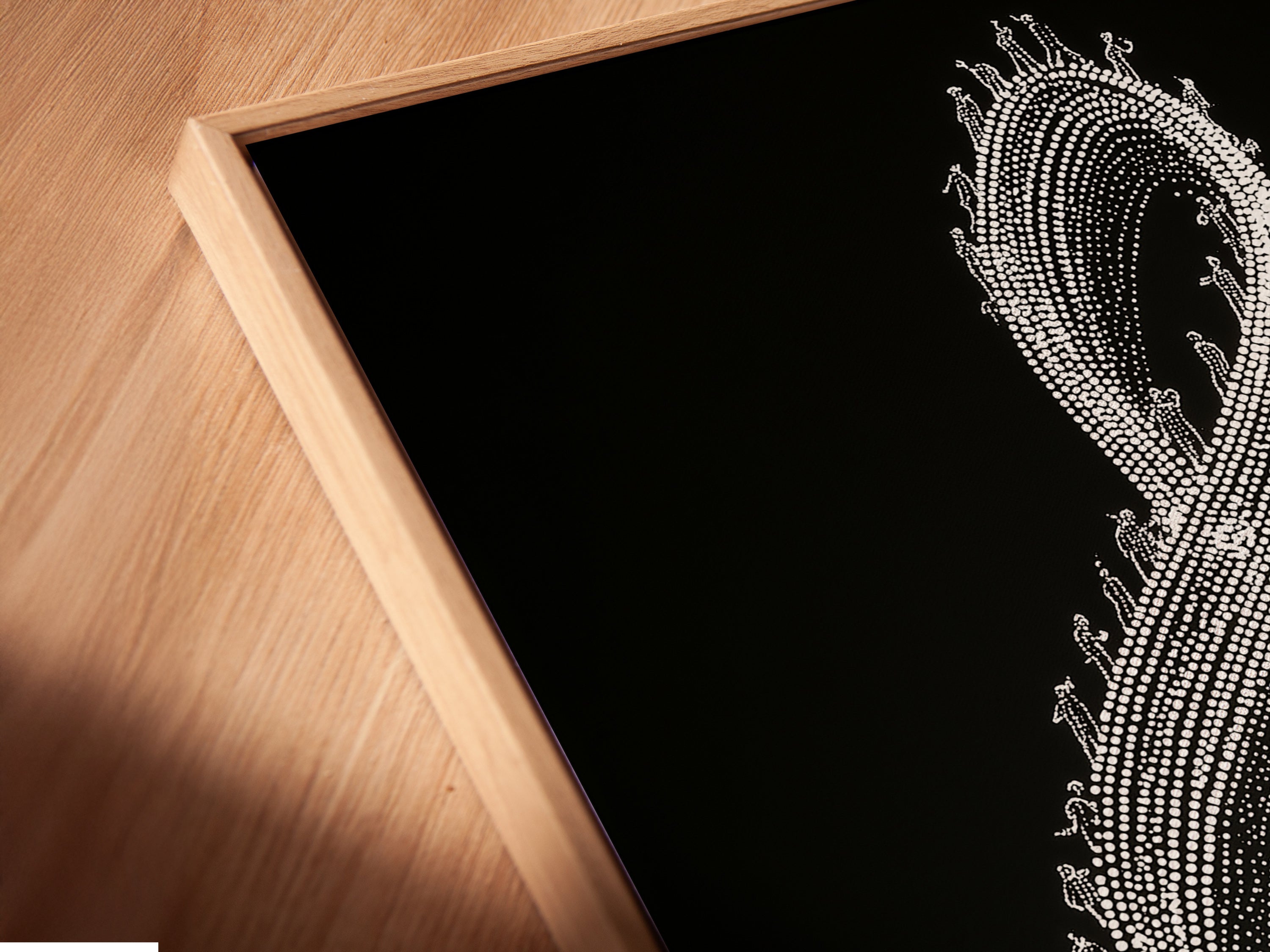 A close-up reveals the details of this canvas print. The floating frame enhances the artwork's depth. The treble clef artwork is modern and stylish. It's a great addition to any contemporary space. Consider this piece for your home office.