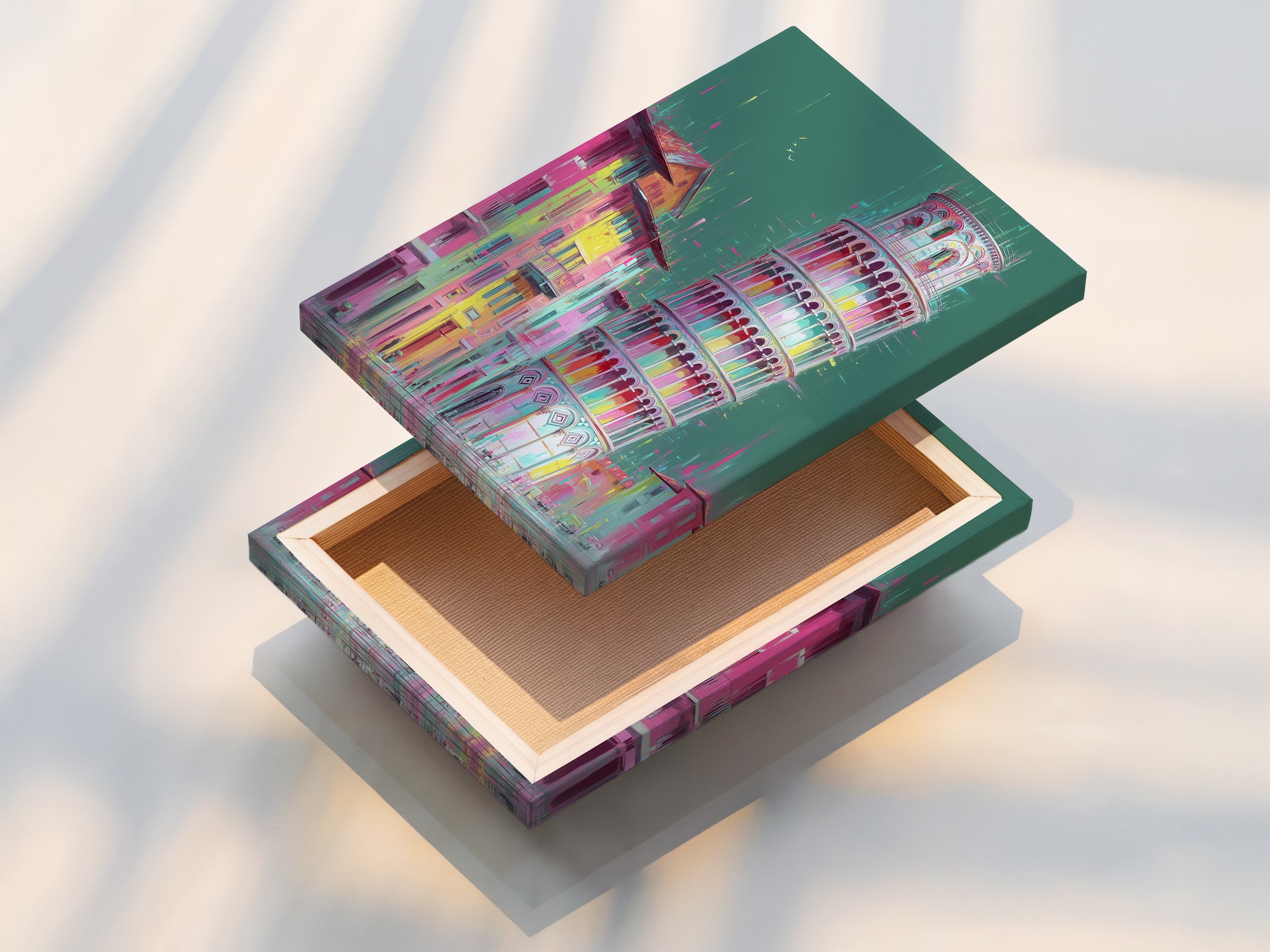 A stretched canvas print creates a gallery-ready look. This option provides a clean and modern display. Perfect for showcasing colorful prints and Italy canvas art. Explore our stretched canvas options today.