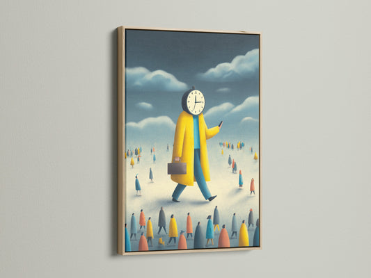 An oak frame enhances this captivating art piece. The natural wood grain of the oak adds warmth. The frame beautifully complements the artwork's colors. Discover the timeless appeal of an oak frame for your artwork.