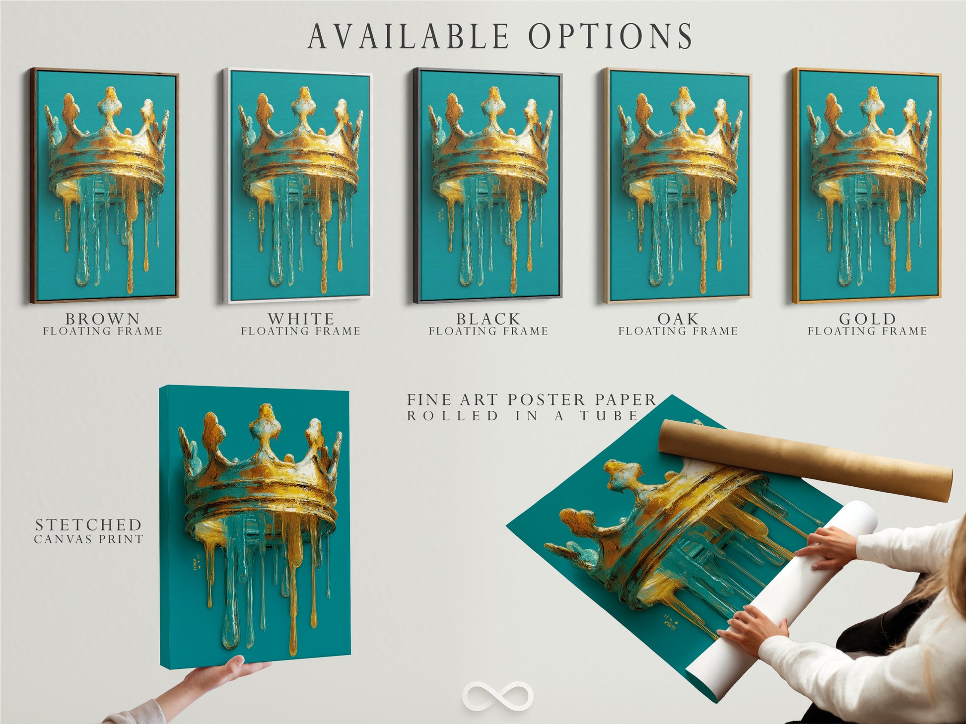 Available options for art prints. You can choose from stretched canvas prints. Fine art poster paper is also available. Floating frames provide a modern look. Select the option that best suits your style and budget. Transform your space with beautiful art.