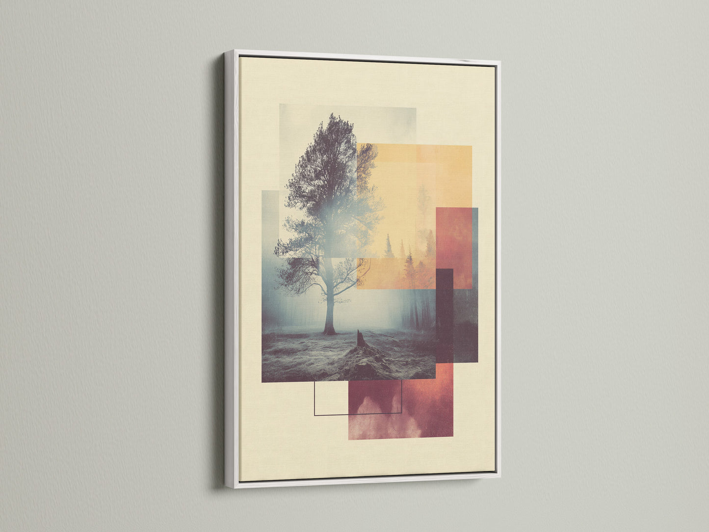Artwork with a white frame. The white frame offers a clean and modern look. It complements any artwork style. The frame blends seamlessly with any interior. The crisp white finish enhances the artwork. It provides a fresh and contemporary feel. This frame is perfect for modern homes.