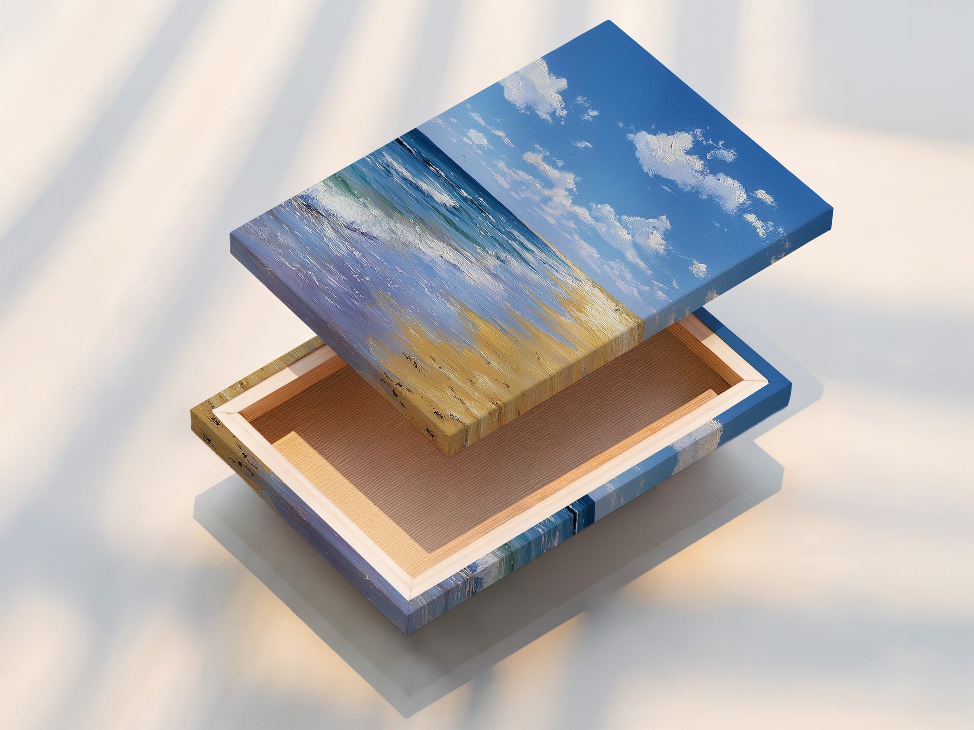 A stretched canvas print. The canvas is tightly stretched over a wooden frame. The artwork appears vibrant and textured. This offers a gallery-quality look for any space. Ready to hang and enjoy.