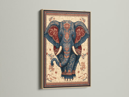 An oak frame beautifully showcases an elephant artwork. The natural wood grain of the oak adds warmth. The oak frame enhances the artwork's rustic charm. View the image to appreciate the oak frame's quality. Elevate your art with a timeless oak frame.