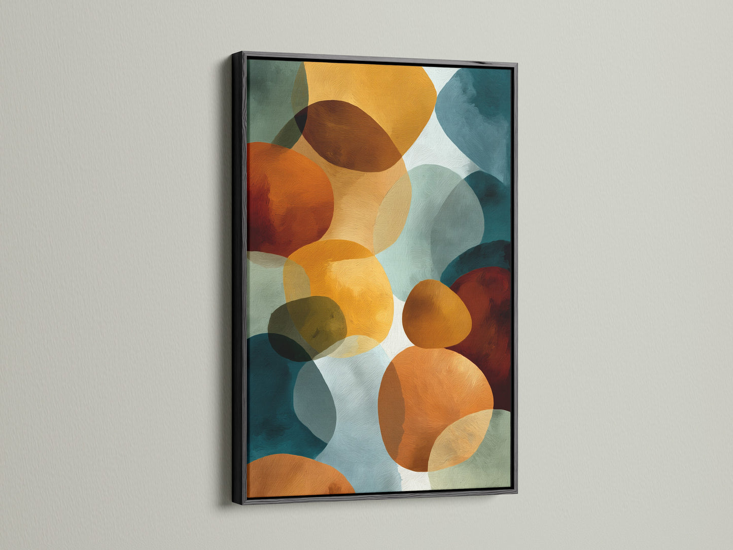 Abstract Geometric Canvas Print - Modern Organic Shapes Wall Art, Contemporary Home Decor for Living Room