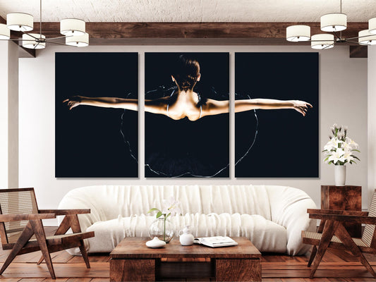 발레 캔버스 아트 - 춤추는 소녀 벽 아트 발레 작품 현대 발레 아트 선물 아이디어 발레리나 캔버스 아트 프린트 댄스 학교 벽 장식