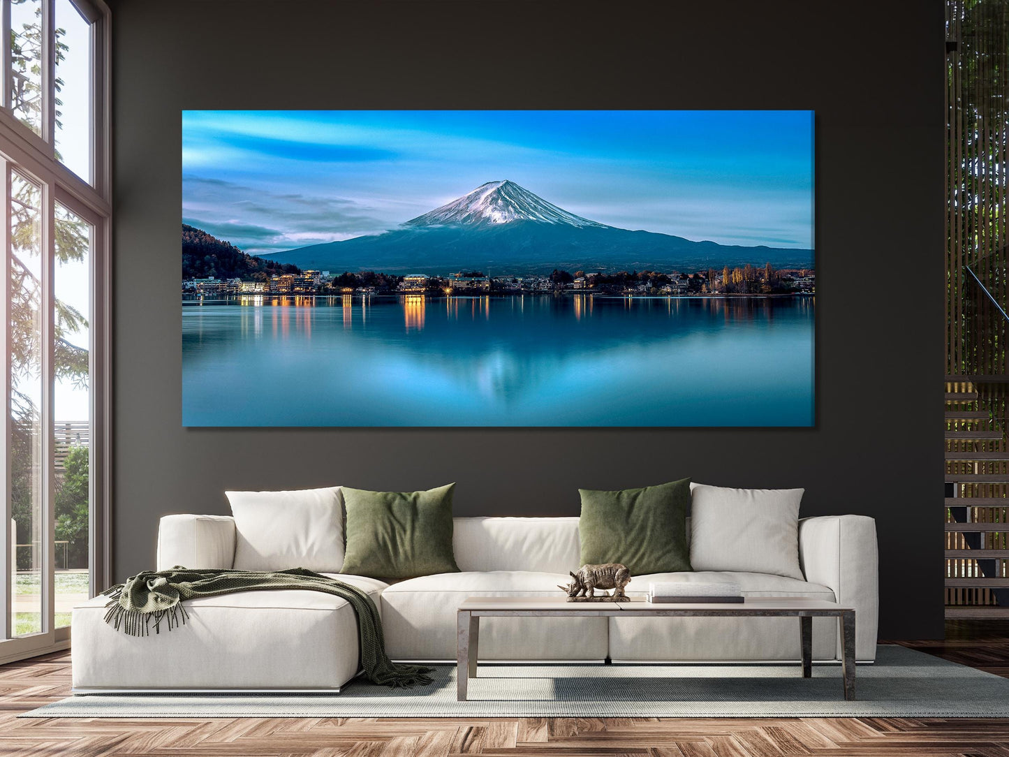 Mount Fuji Wall Art – Extra Large Japanese Landscape Art Print, Snow Capped Mountain Artwork, Mountain Print for Living Room or Office Decor