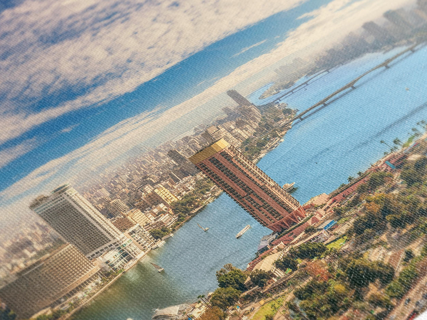 Cairo Cityscape Canvas Print, Nile River Panorama Wall Art, Large Egypt Skyline Photography, Extra Large Urban Landscape Decor