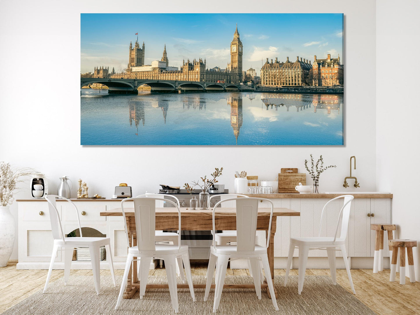Big Ben Canvas Art - London Wall Art, Westminster Palace over River Thames Canvas Print, London Cityscape, London Wall Art, London Art Print