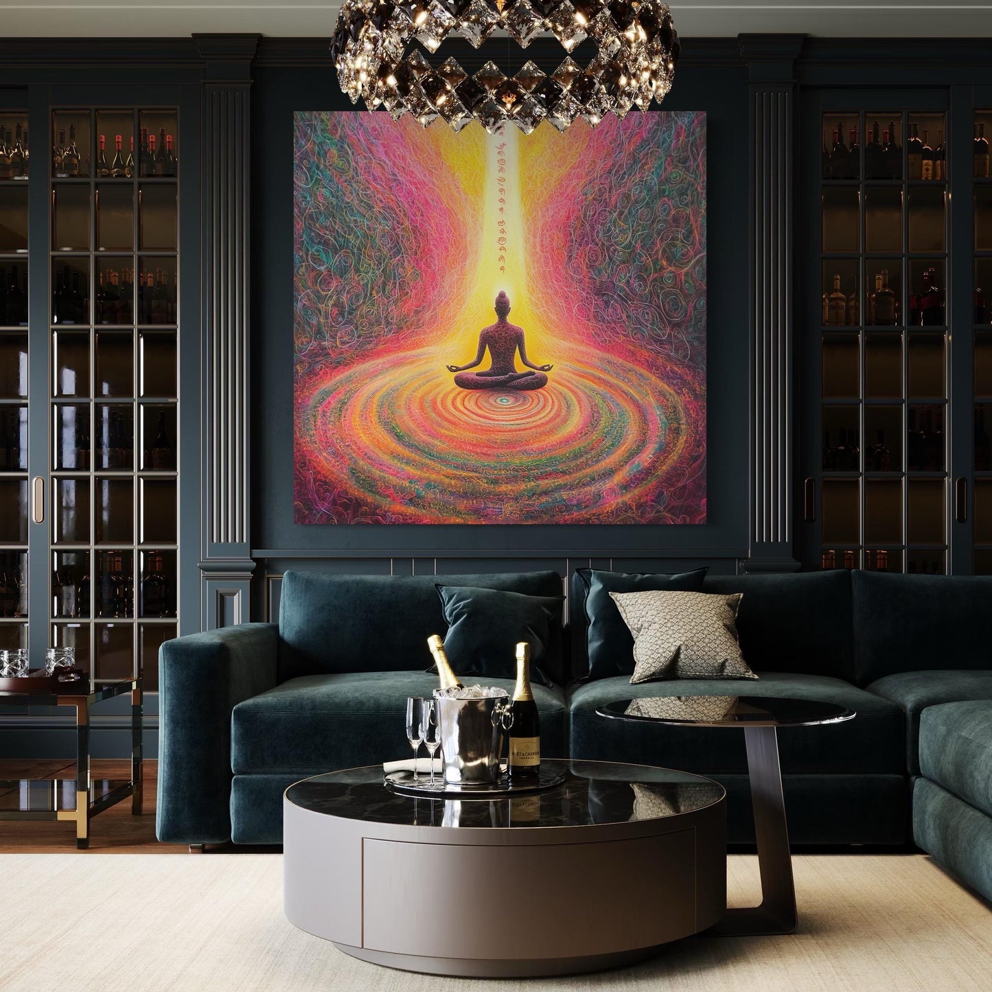 Meditation Wall Art - Chakra Energy Canvas Art, Vibrant Spiritual Wall Decor, Zen Wall Art, Yoga Art Print, Modern Wall Art for Spa Decor